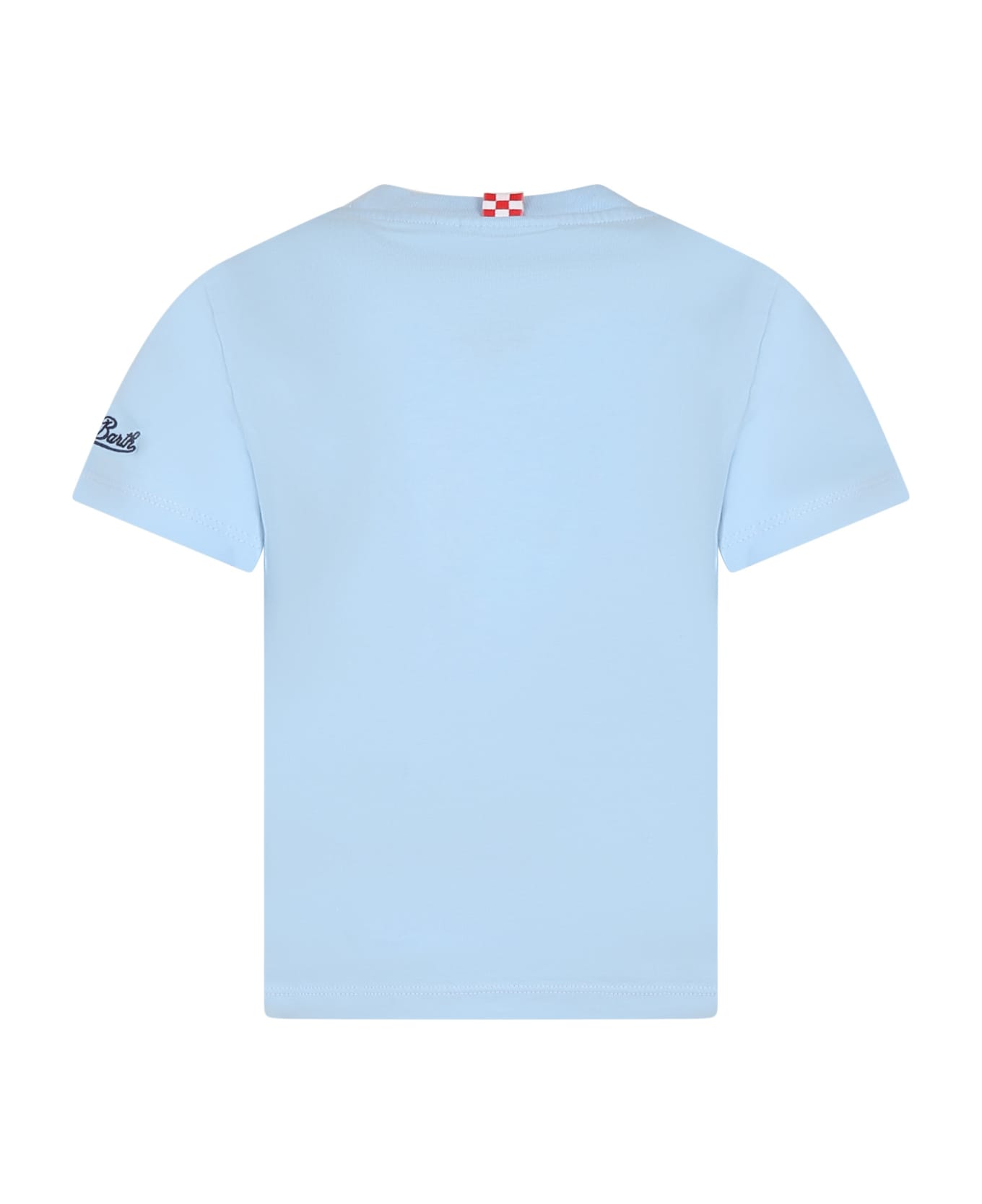 MC2 Saint Barth Light Blue Cotton T-shirt For Boy With Crocodile And Logo - Light Blue