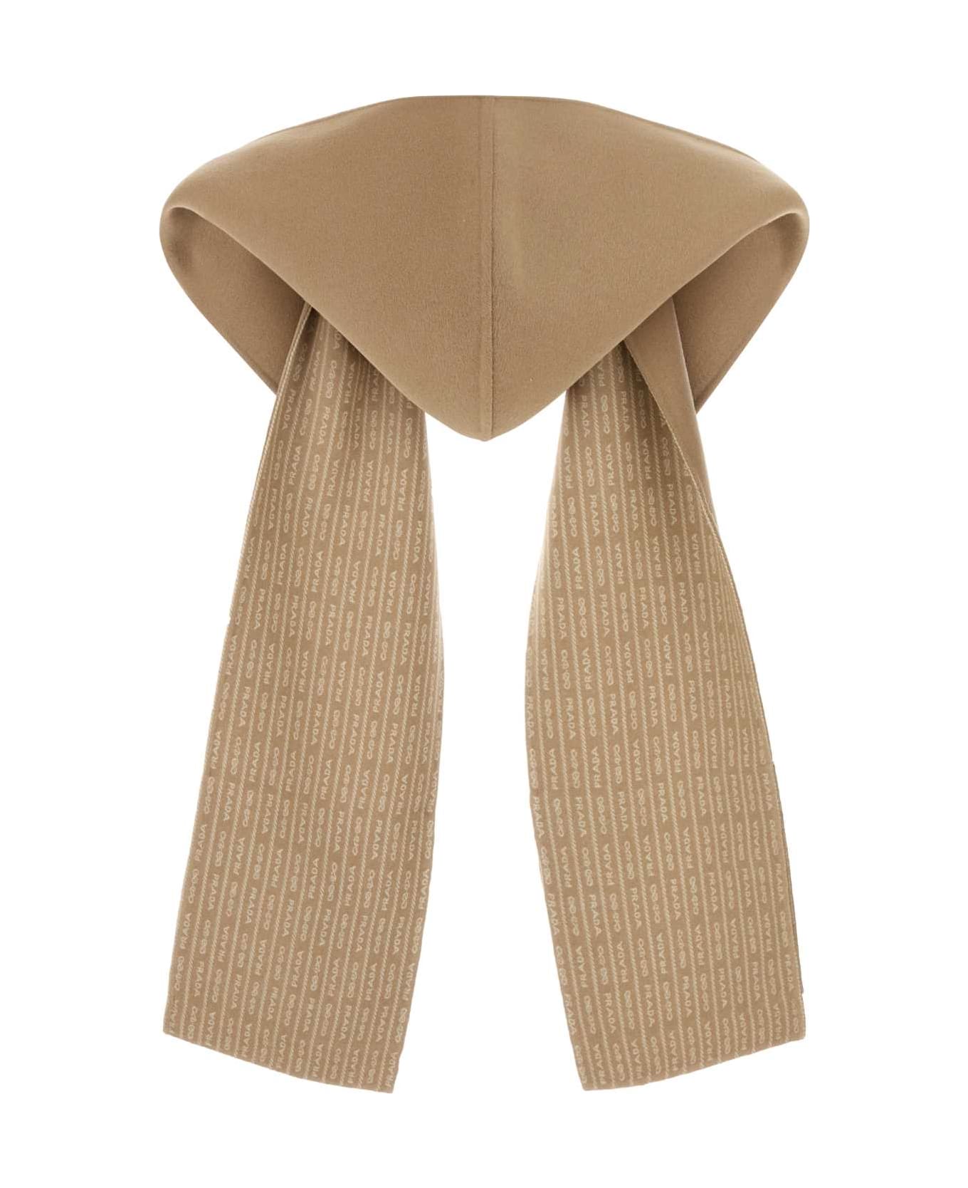 Prada Camel Wool Scarf - CAMMELLO+BIANCO