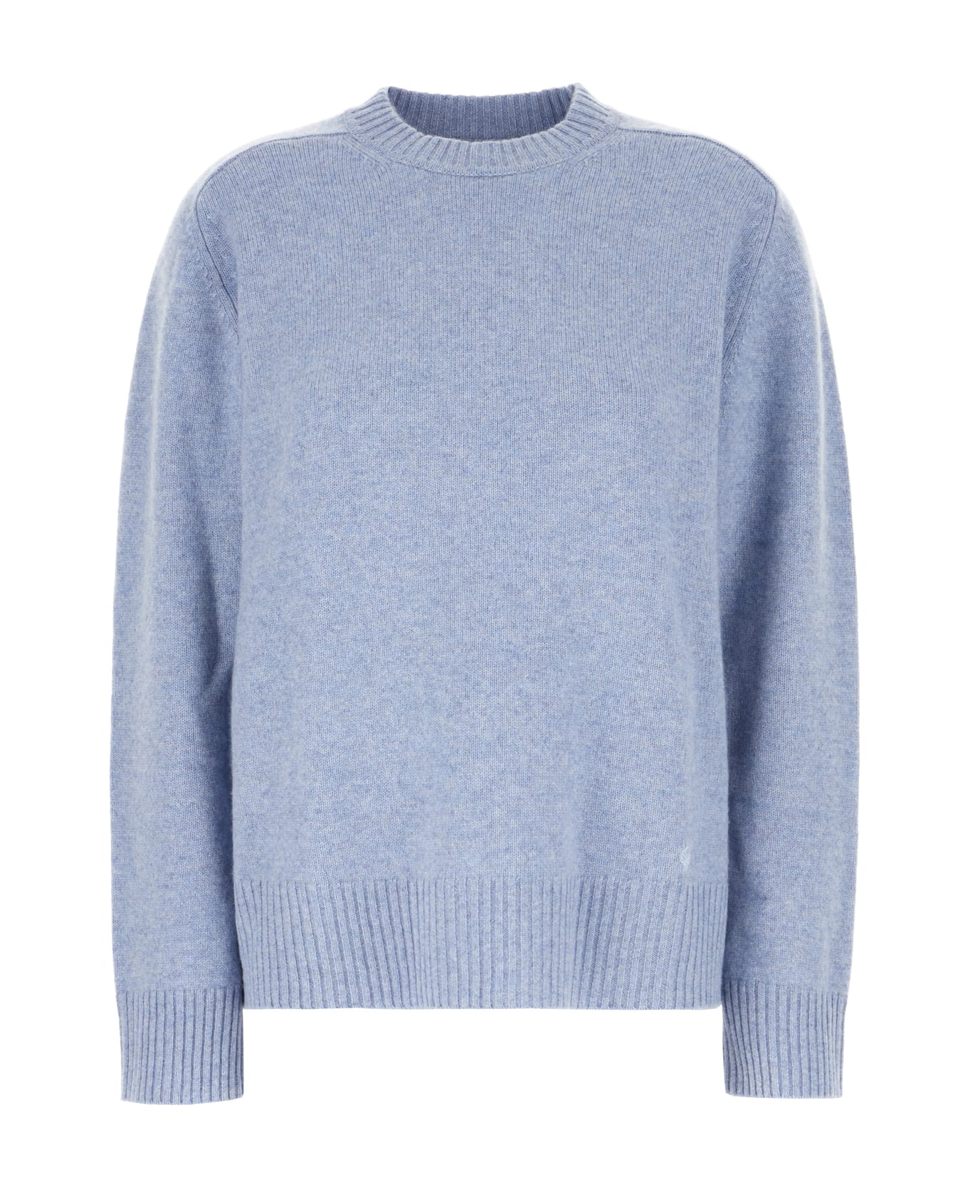 Loulou Studio Powder Blue Cashmere Baltra Sweater - BLUE MELANGE