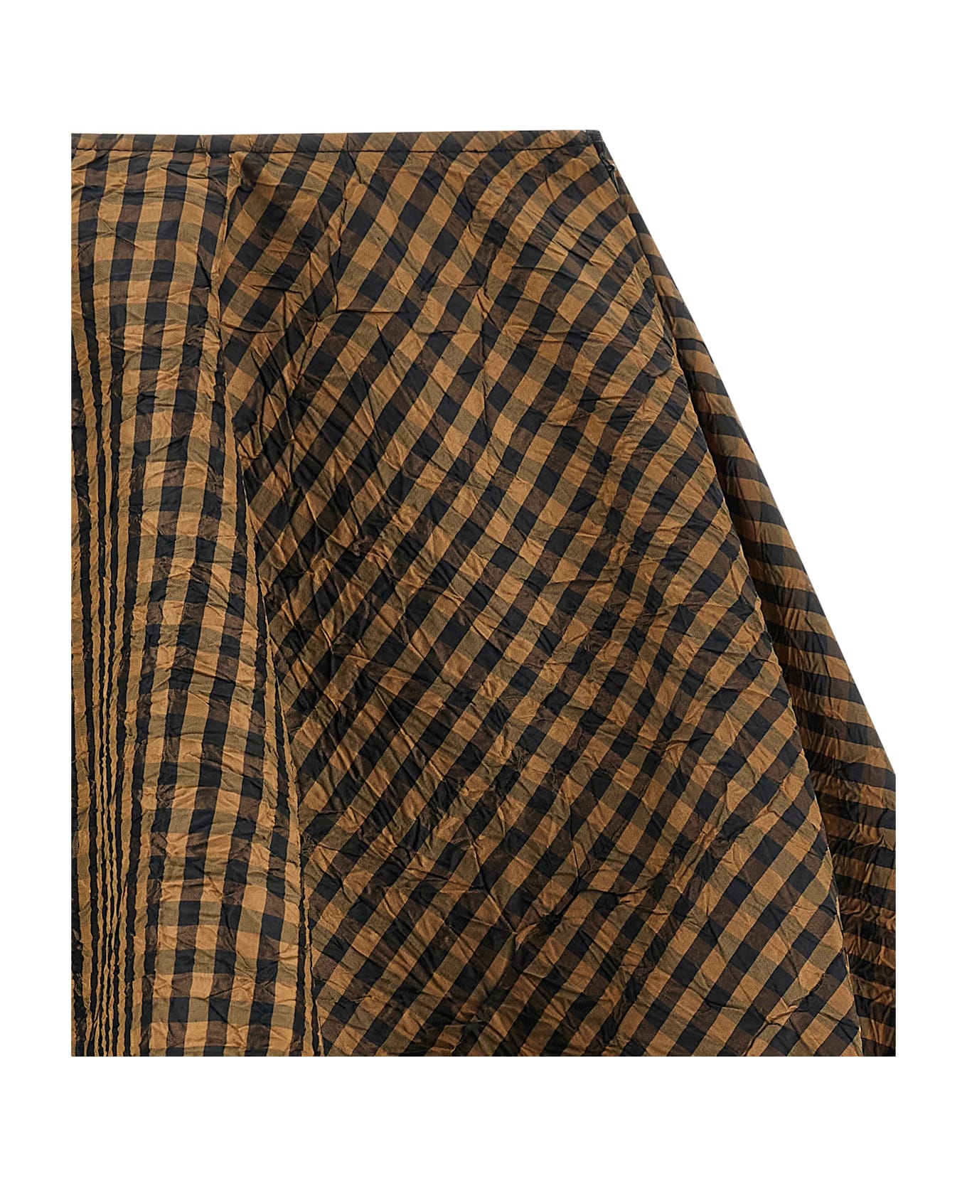 Ganni 'crinckled Taffetà' Skirt - Brown