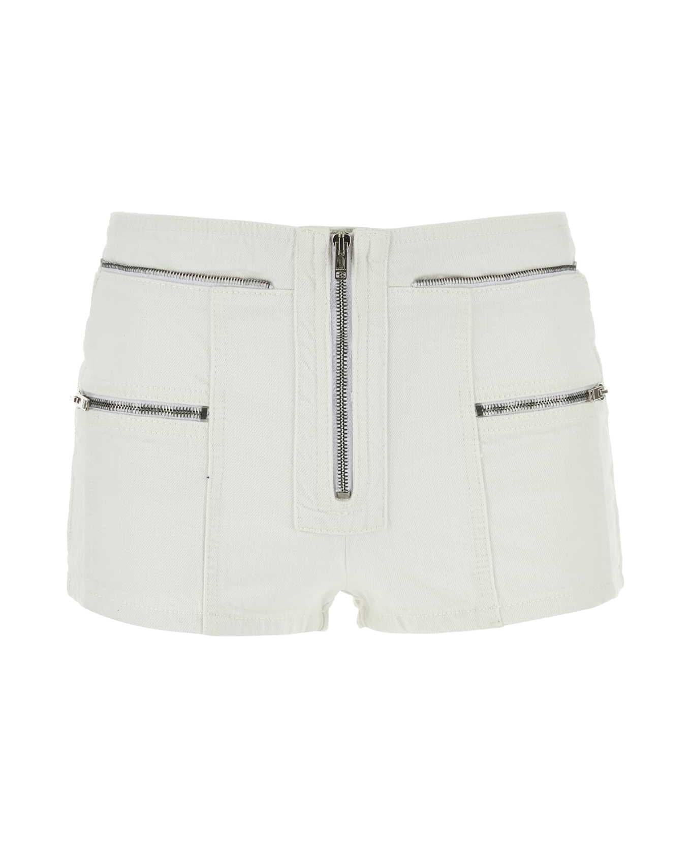 Isabel Marant White Denim Lary Shorts - White ショートパンツ