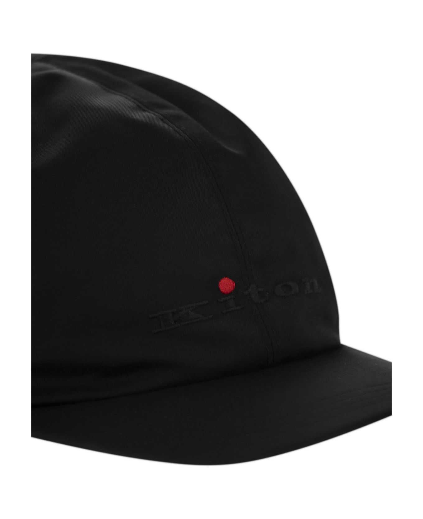 Kiton Baseball Cap With Logo - Black