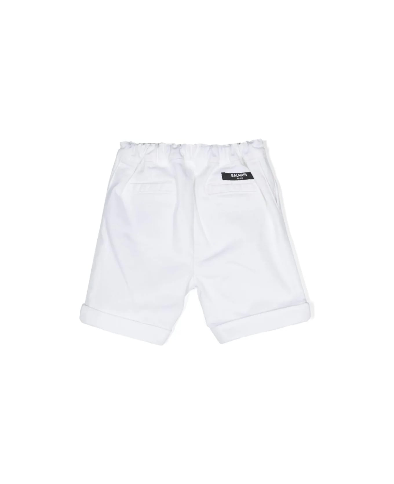 Balmain Shorts Con Logo - White