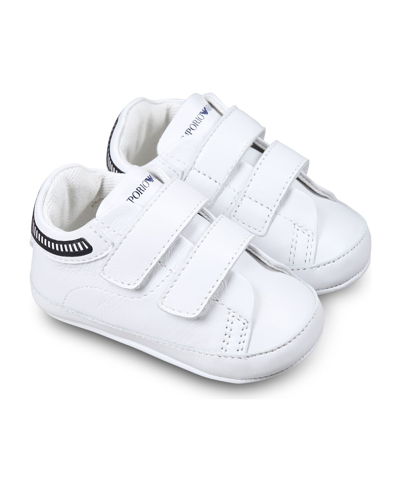Emporio Armani White Sneakers For Baby Boy With Logo - White