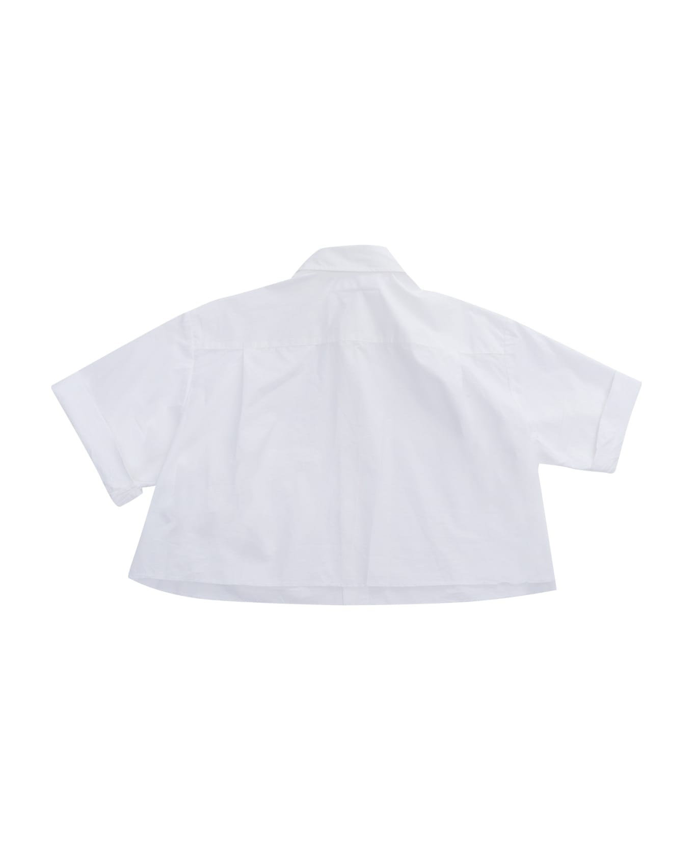 MM6 Maison Margiela White Cropped T-shirt - WHITE