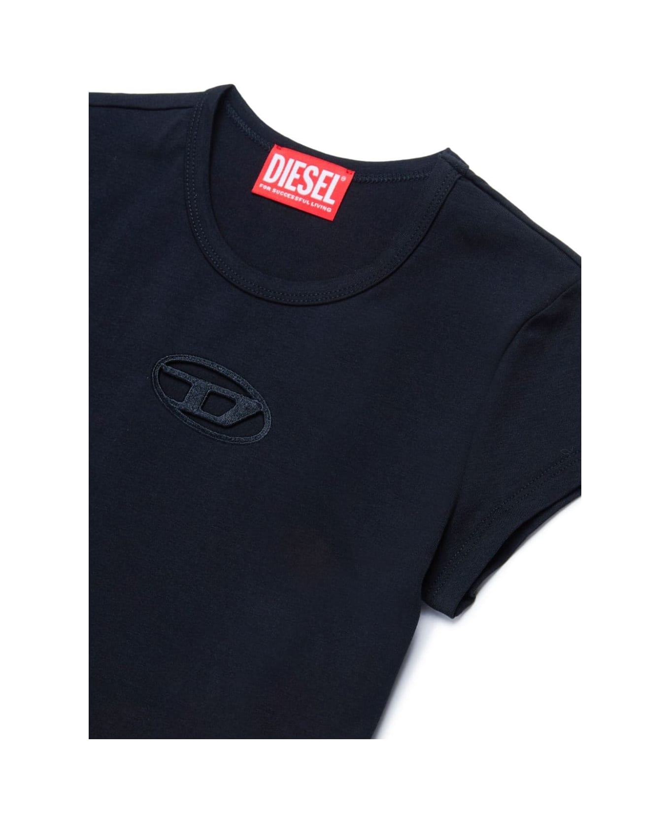 Diesel T-shirt Con Logo Ricamato - Nero Tシャツ＆ポロシャツ