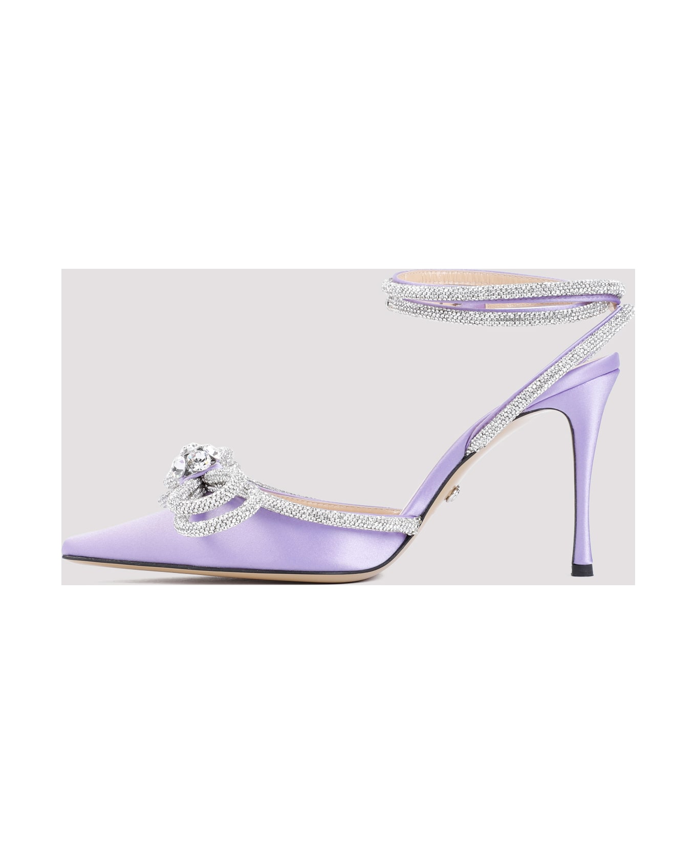 Mach & Mach Double Bow Lavender Satin High Heels Pumps - Lavender