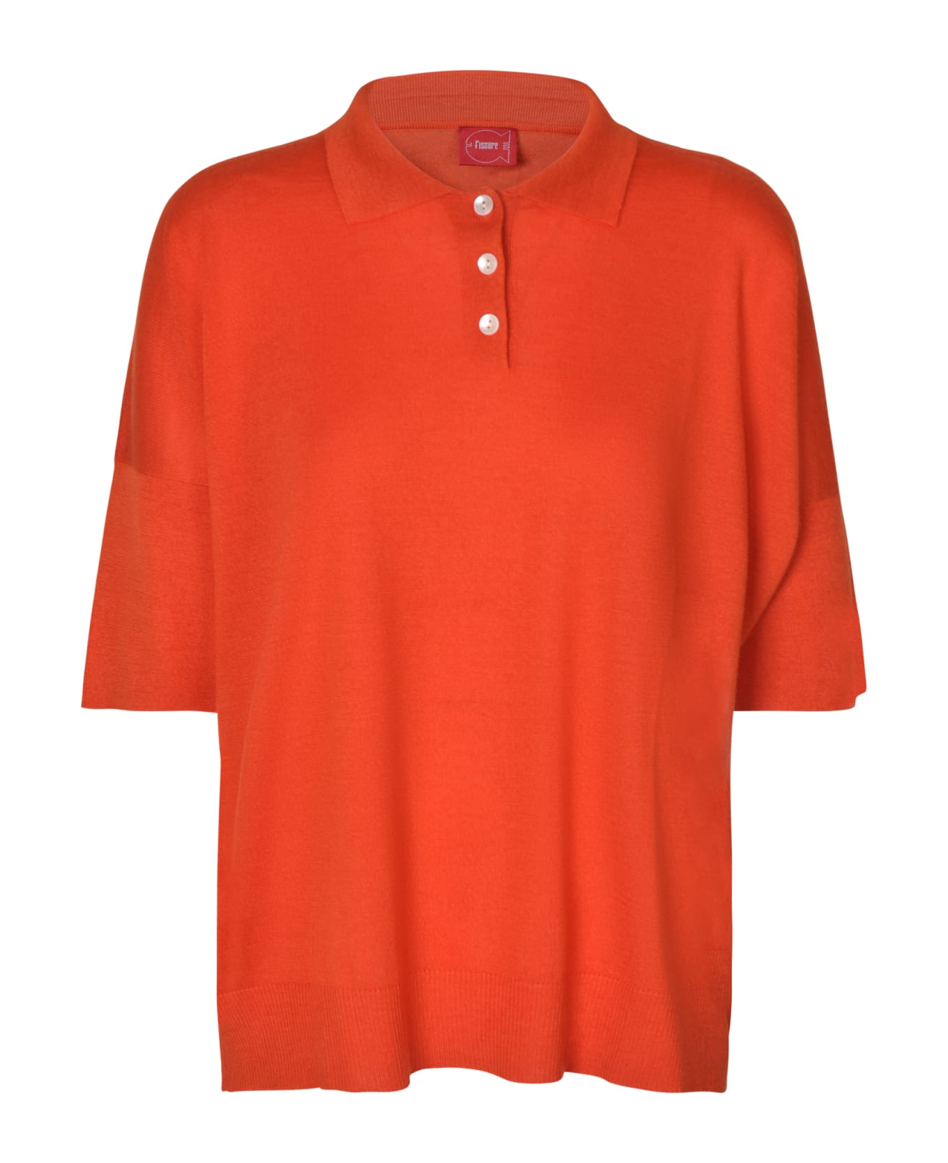 f cashmere Three-buttoned Polo Shirt - Geranium