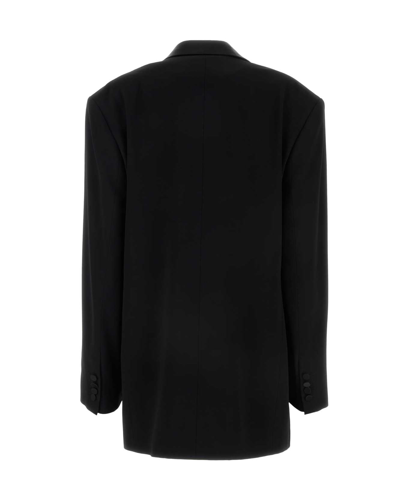 Dries Van Noten Black Wool Blend Oversize Blazer - BLACK