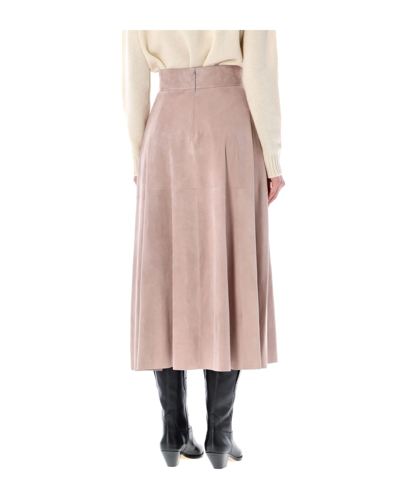 Ralph Lauren Abberton Suede Midi Skirt - MAUVE スカート