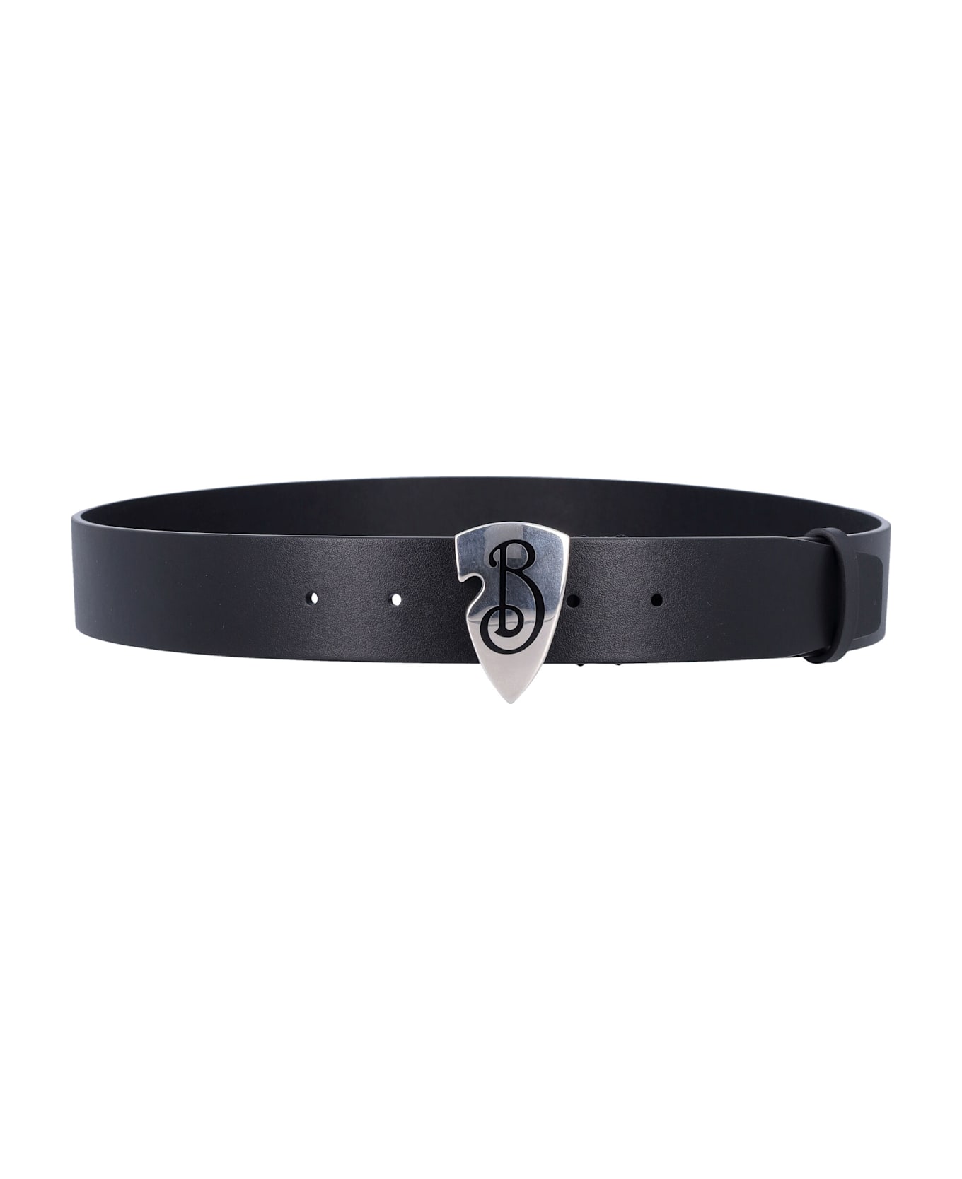 Burberry London Leather B Shield Belt - BLACK
