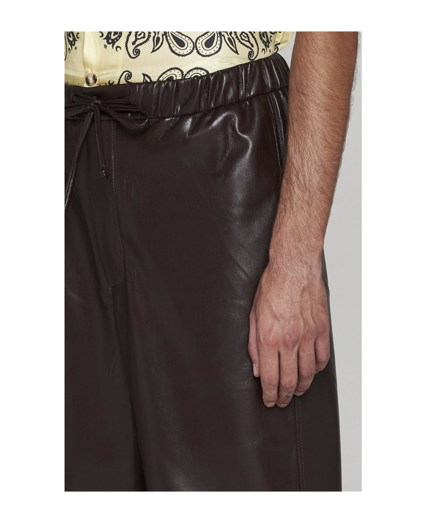 Nanushka Jain Vegan Leather Trousers - Brown ボトムス