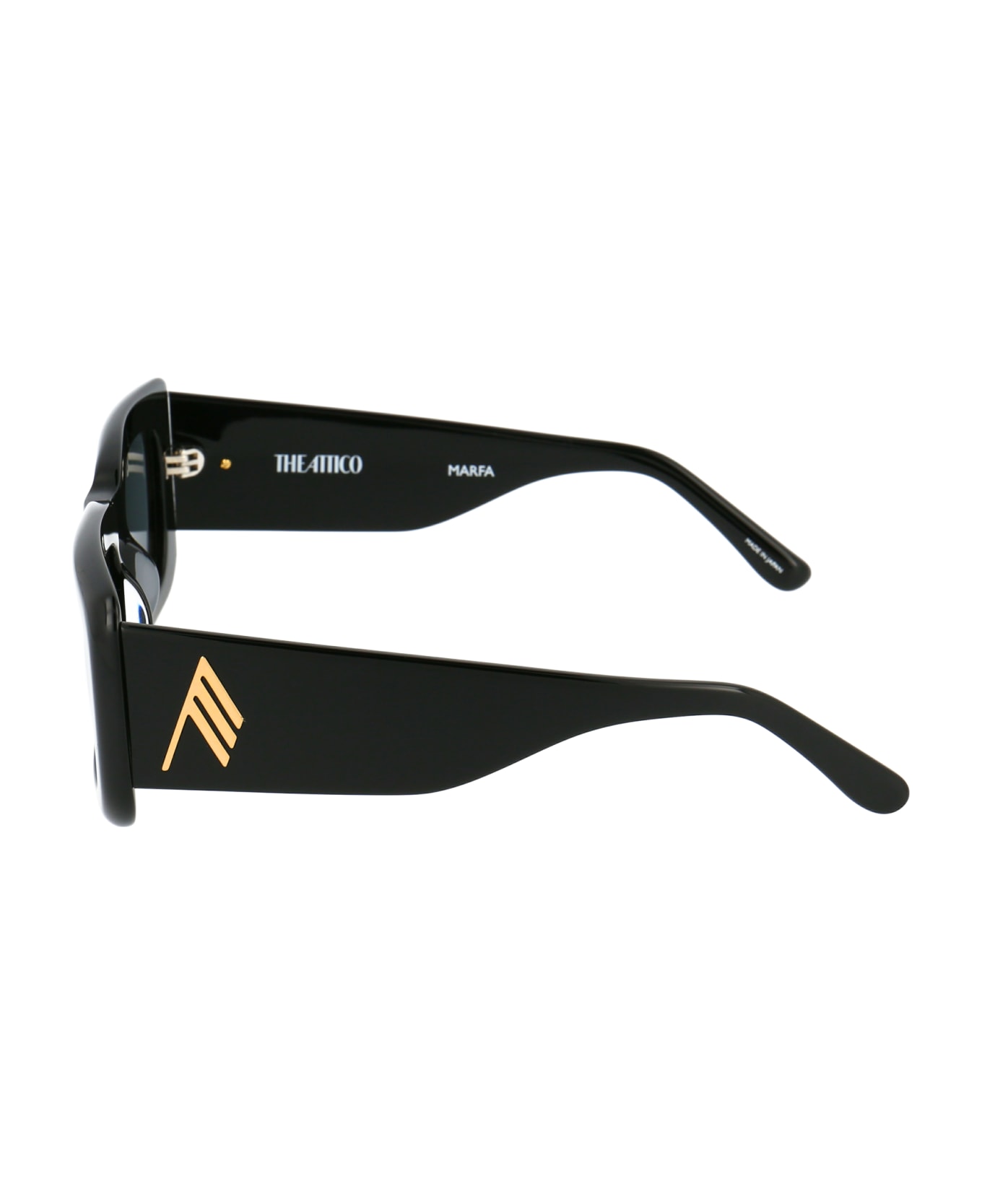 The Attico Marfa Sunglasses - BLACK/YELLOWGOLD/GREY