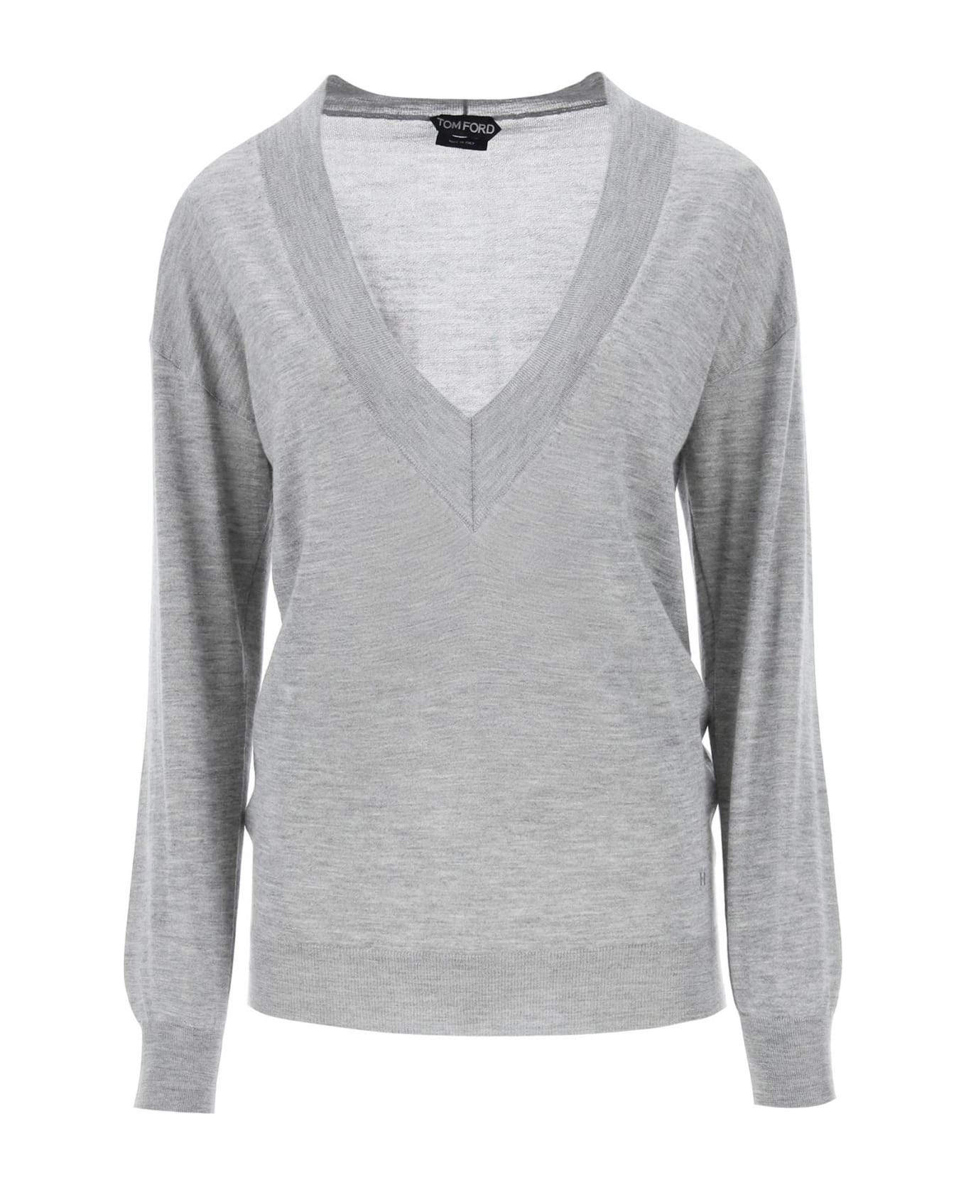 Tom Ford Sweater In Cashmere And Silk - GREY MELANGE (Grey) ニットウェア