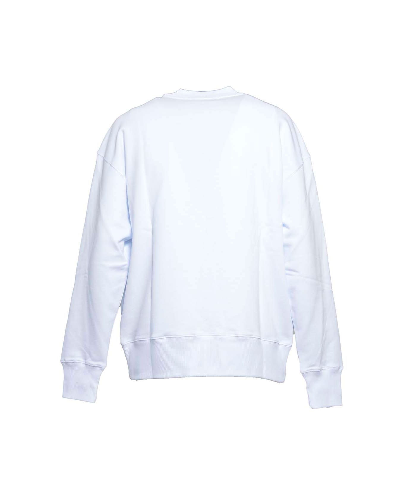 MSGM Logo Printed Crewneck Sweatshirt - Bianco