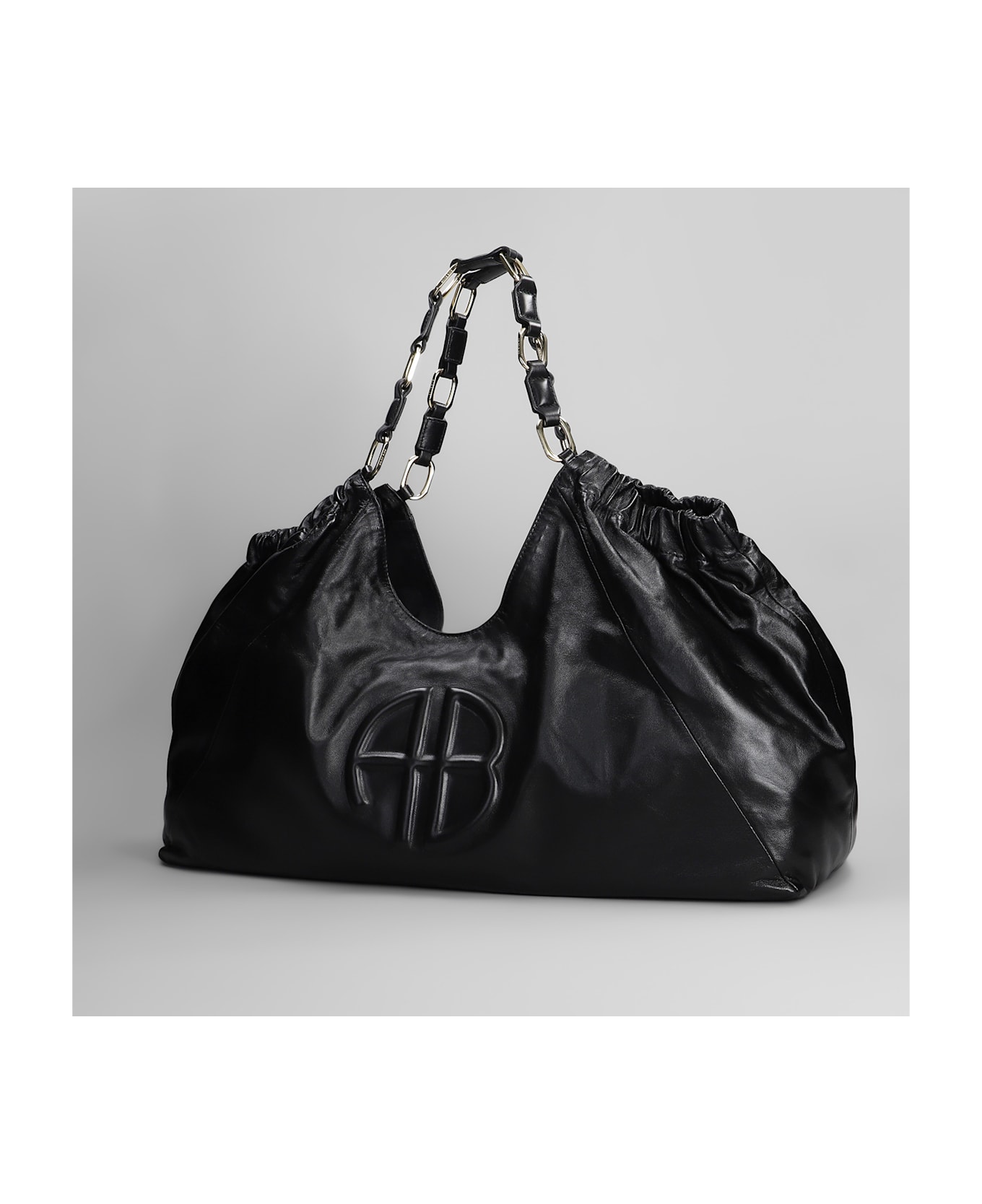 Anine Bing Kate Tote In Black Leather - black