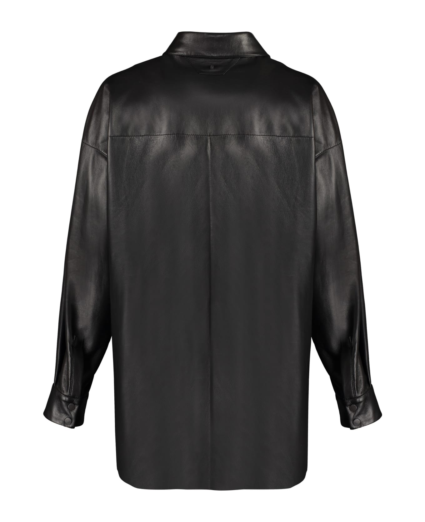 Salvatore Santoro Leather Shirt - black
