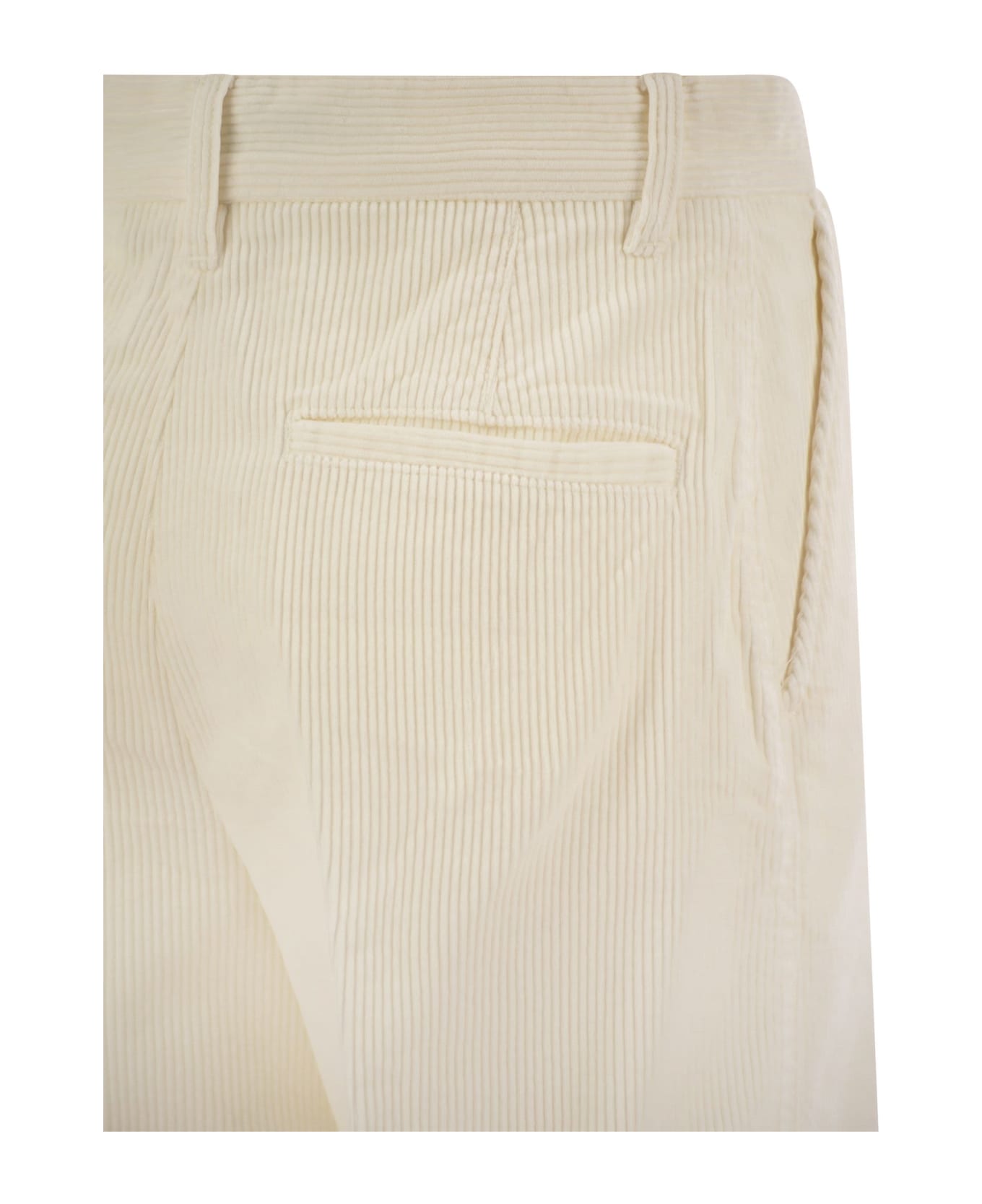 Ralph Lauren Corduroy Wide-leg Cropped Trouser Polo Ralph Lauren - Ivory