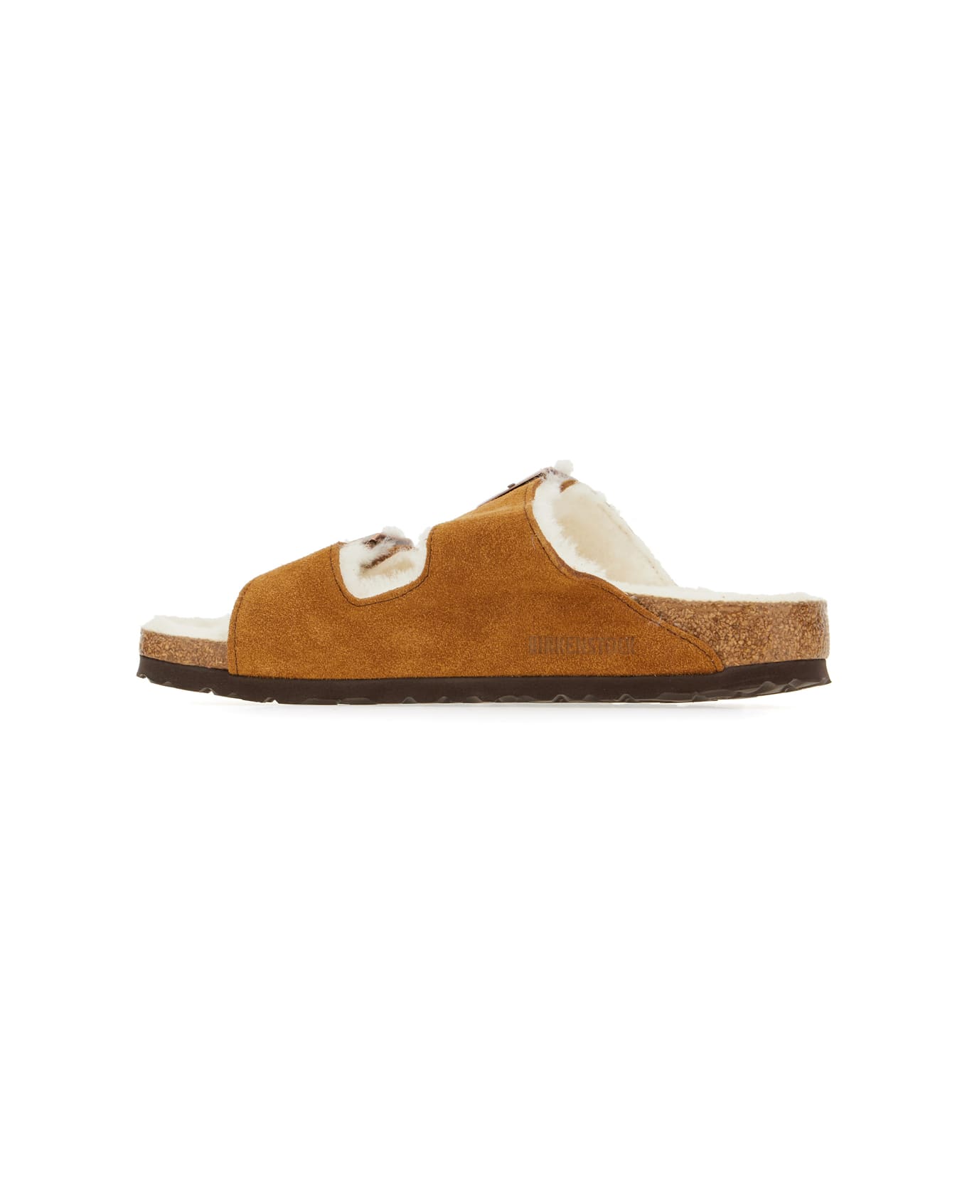 Birkenstock Camel Shearling Arizona Sandals - MINK