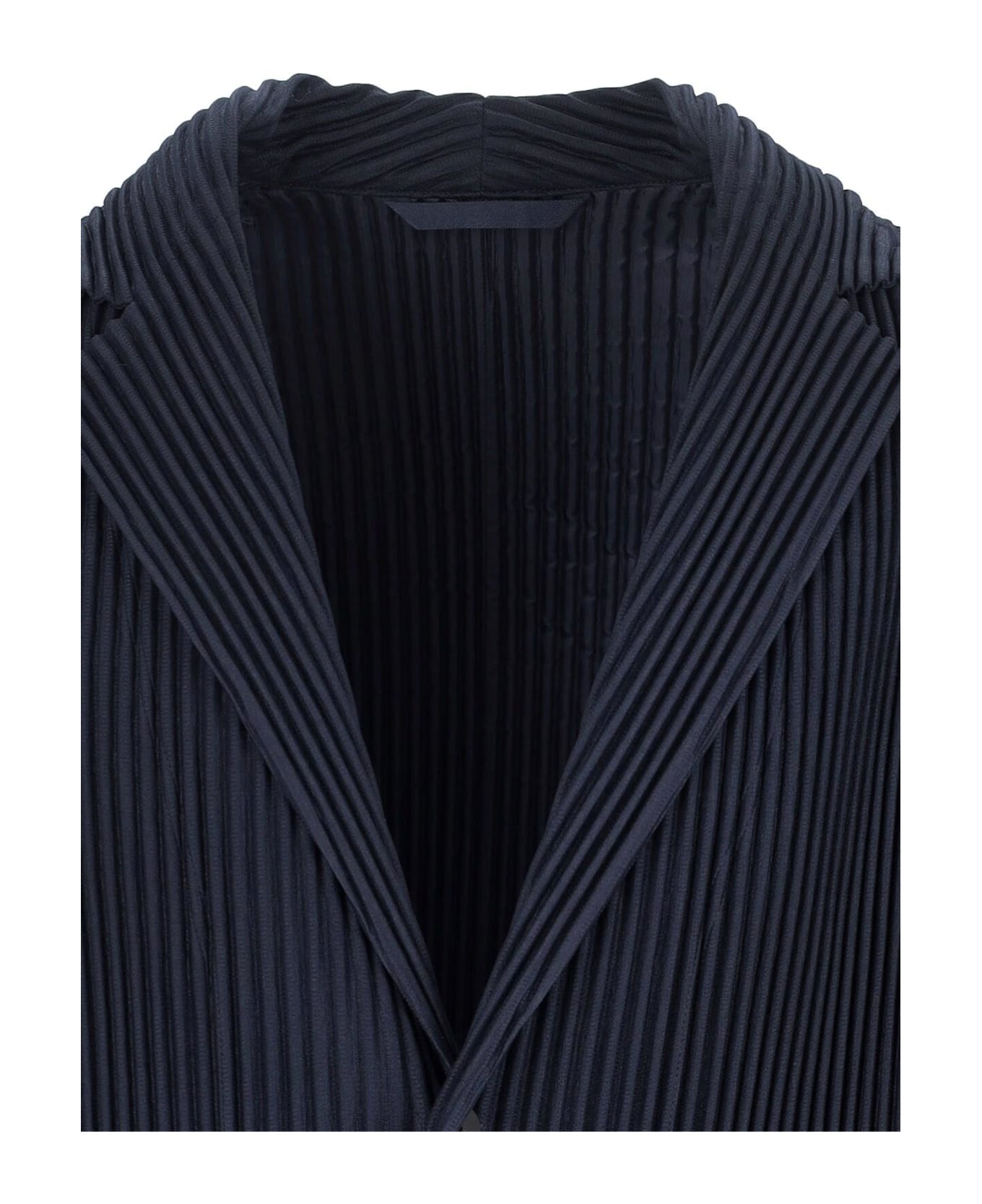 Homme Plissé Issey Miyake Single-breasted Pleated Blazer - Blue