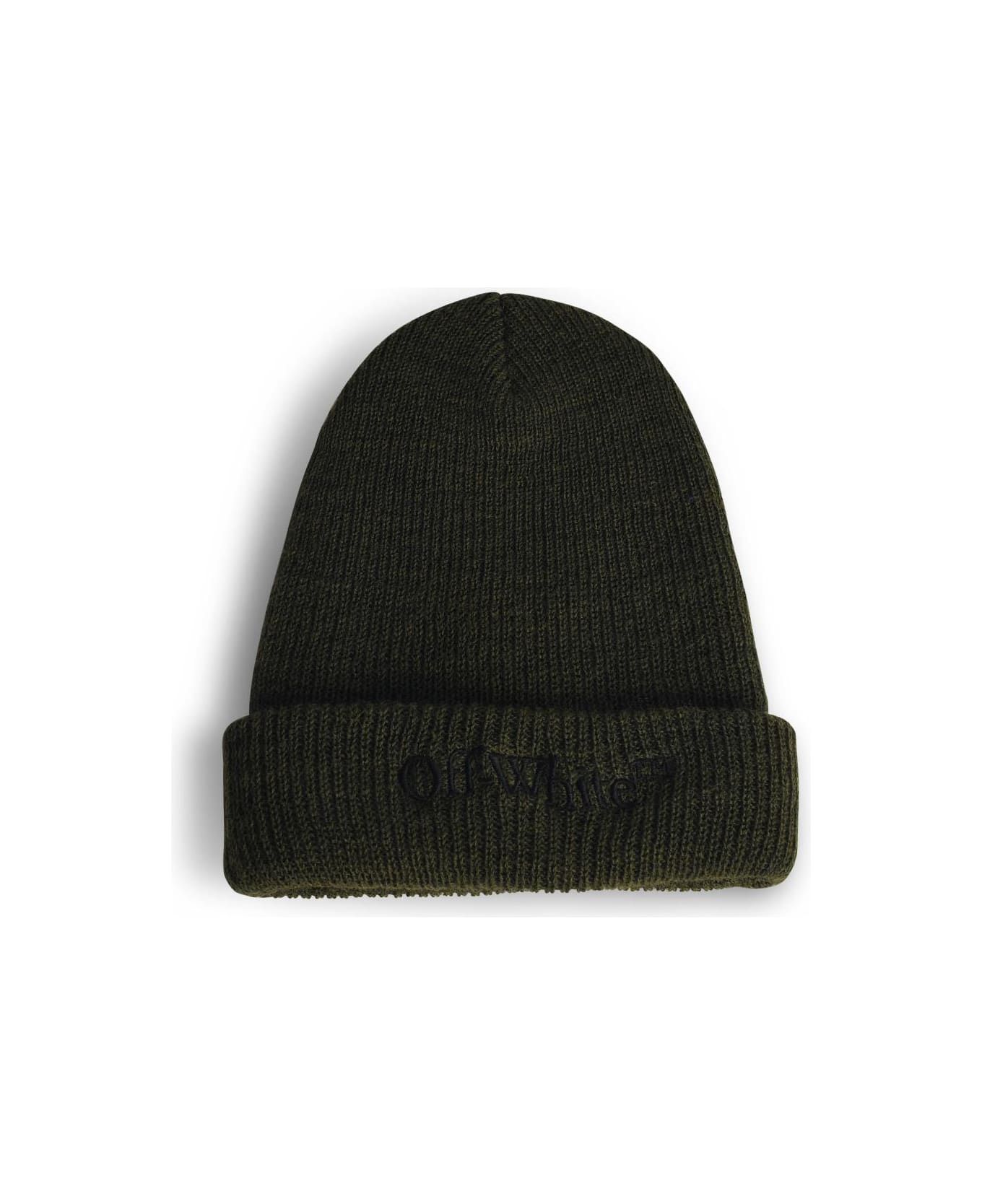 Off-White 'bookish' Green Wool Beanie - Green