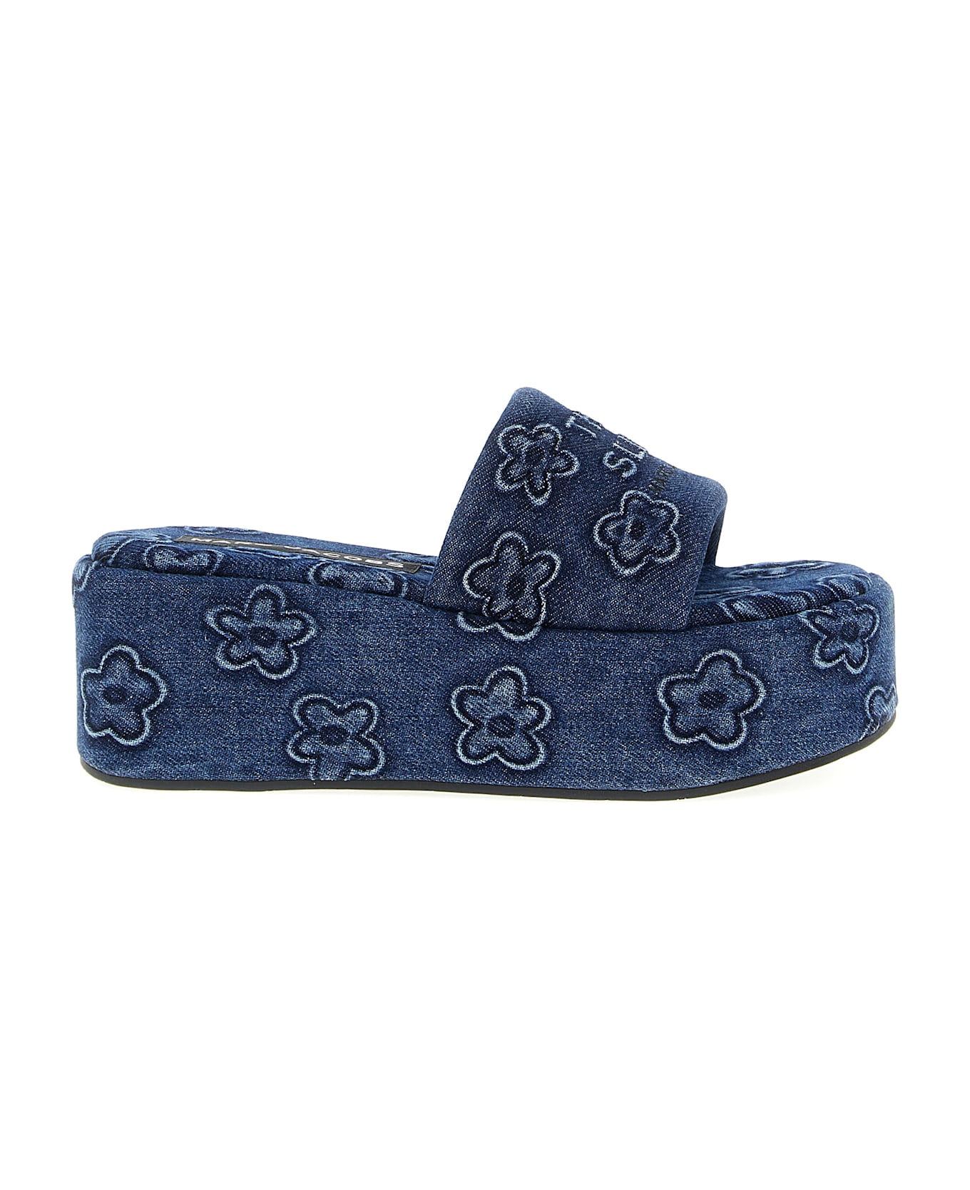 Marc Jacobs 
the Puffy Daisy Denim Platform Sandal
 Slides - Blue