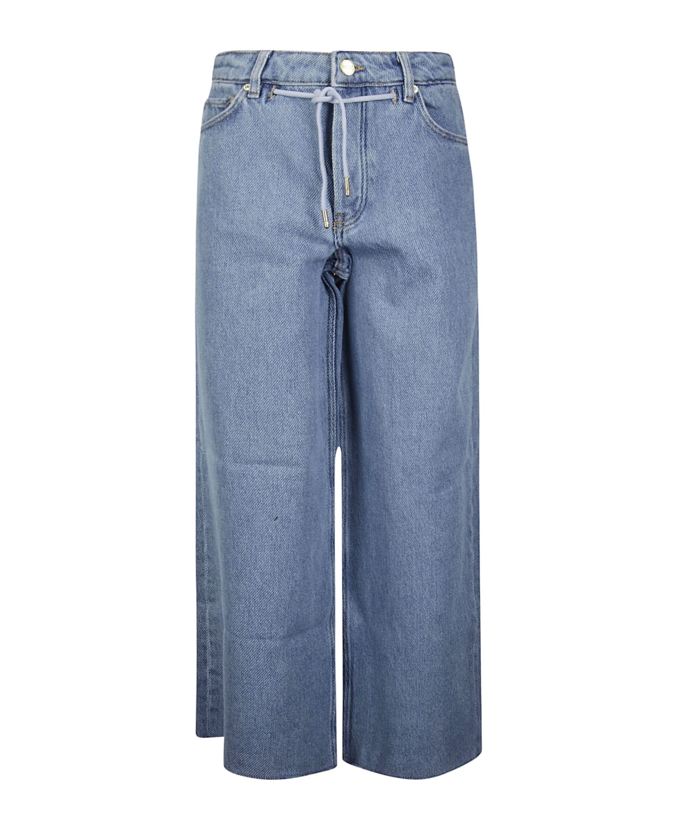 GANNI ハイウエストストレトレックトラウサ F92286783 099 Ganni Heavy Denim Wide Drawstring Jeans | italist