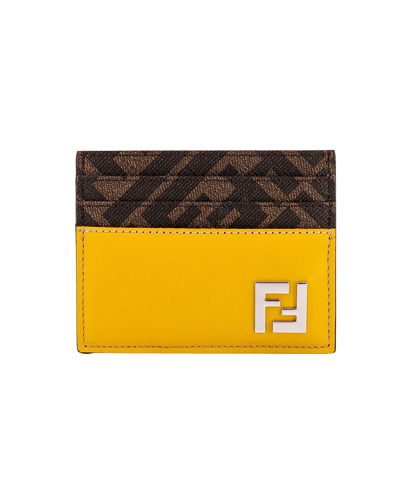 Fendi Ff Logo Card Holder - Yellow 財布