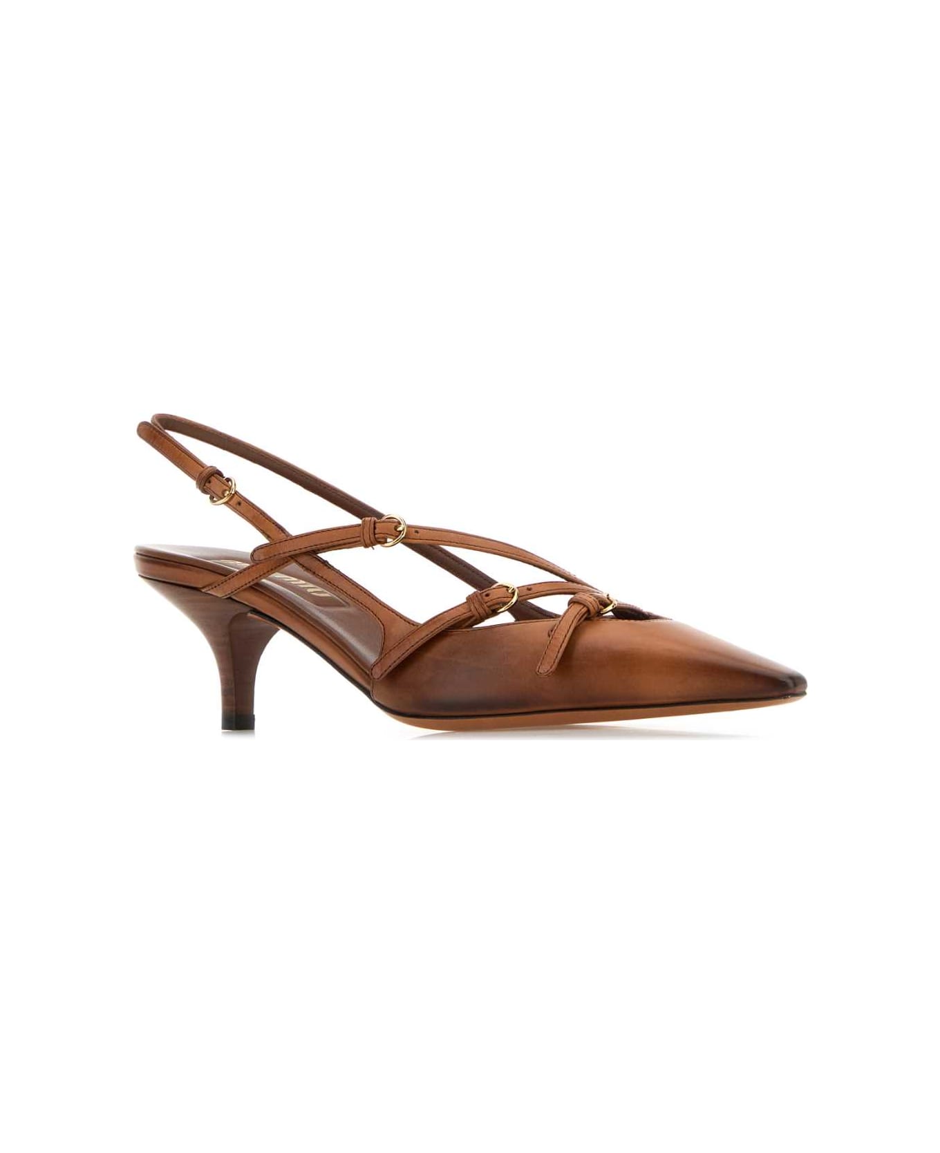 Miu Miu Camel Leather Pumps - COGNAC