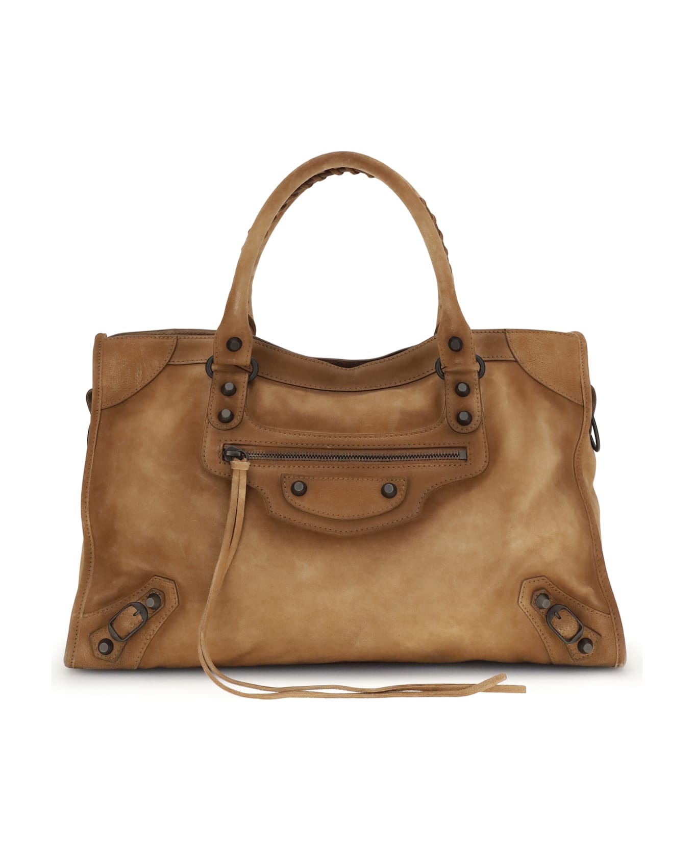 Balenciaga Suede Le City Medium Handbag - BEIGE