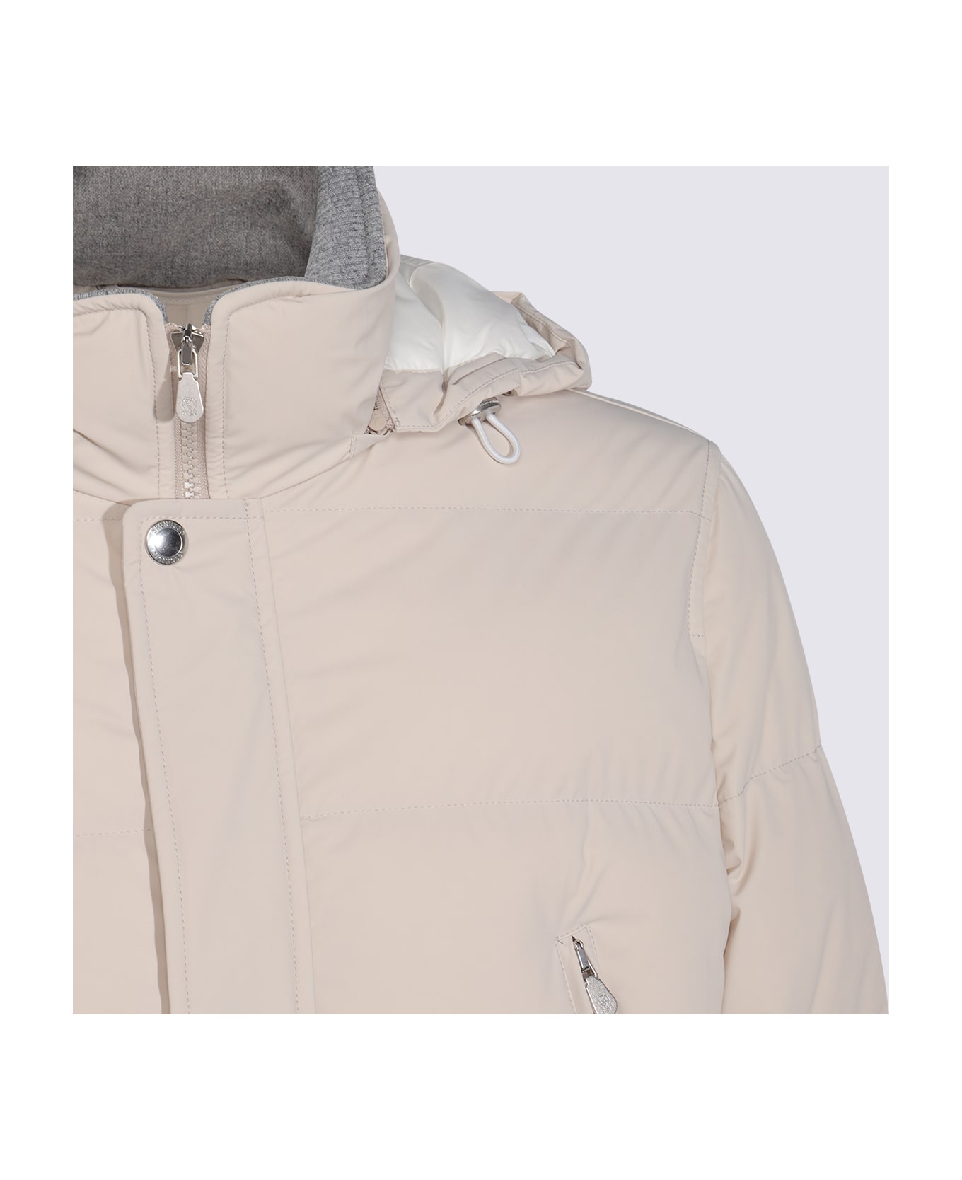 Brunello Cucinelli White Down Jacket - Grey
