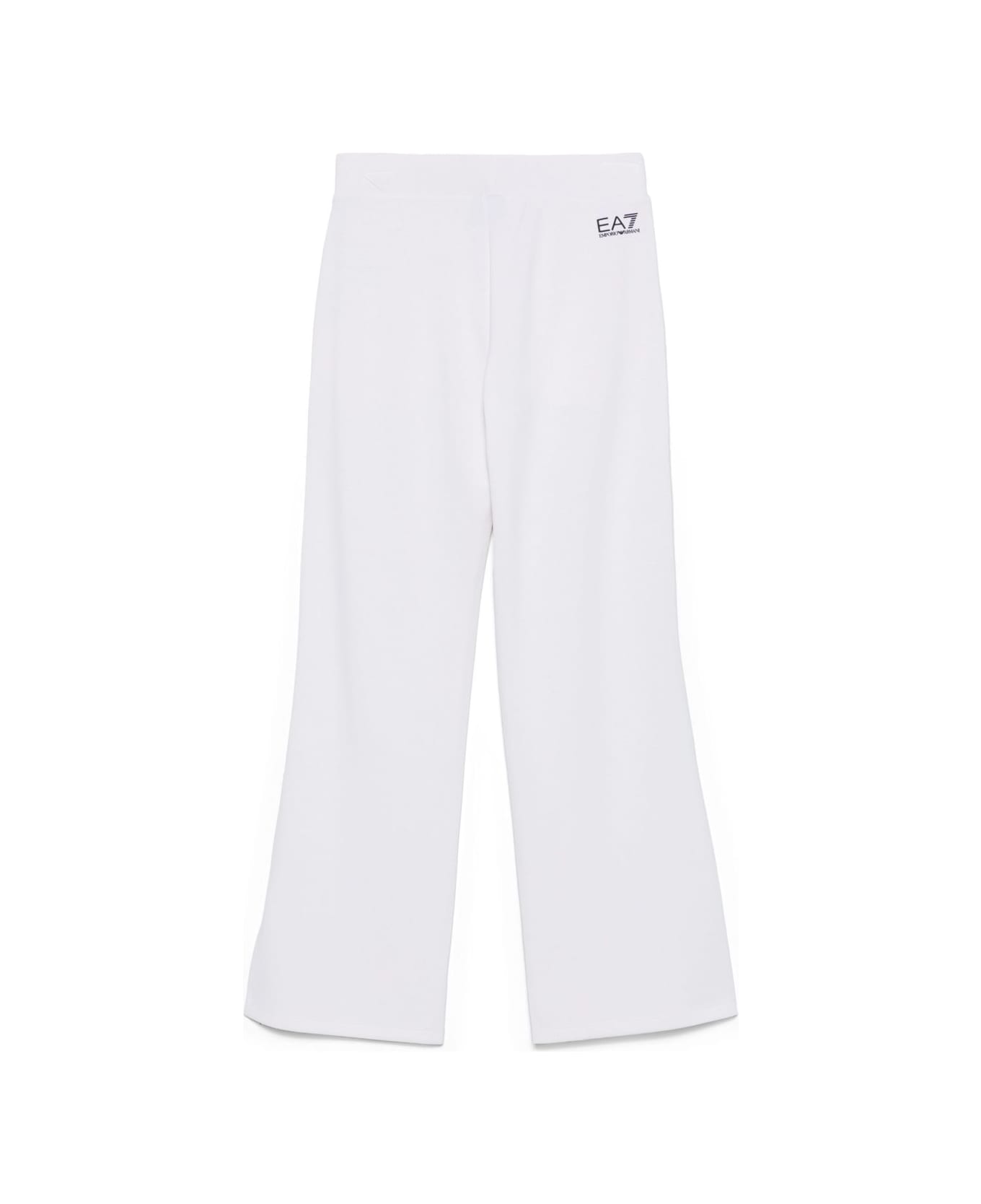EA7 Stripe-trim Track Pants - White
