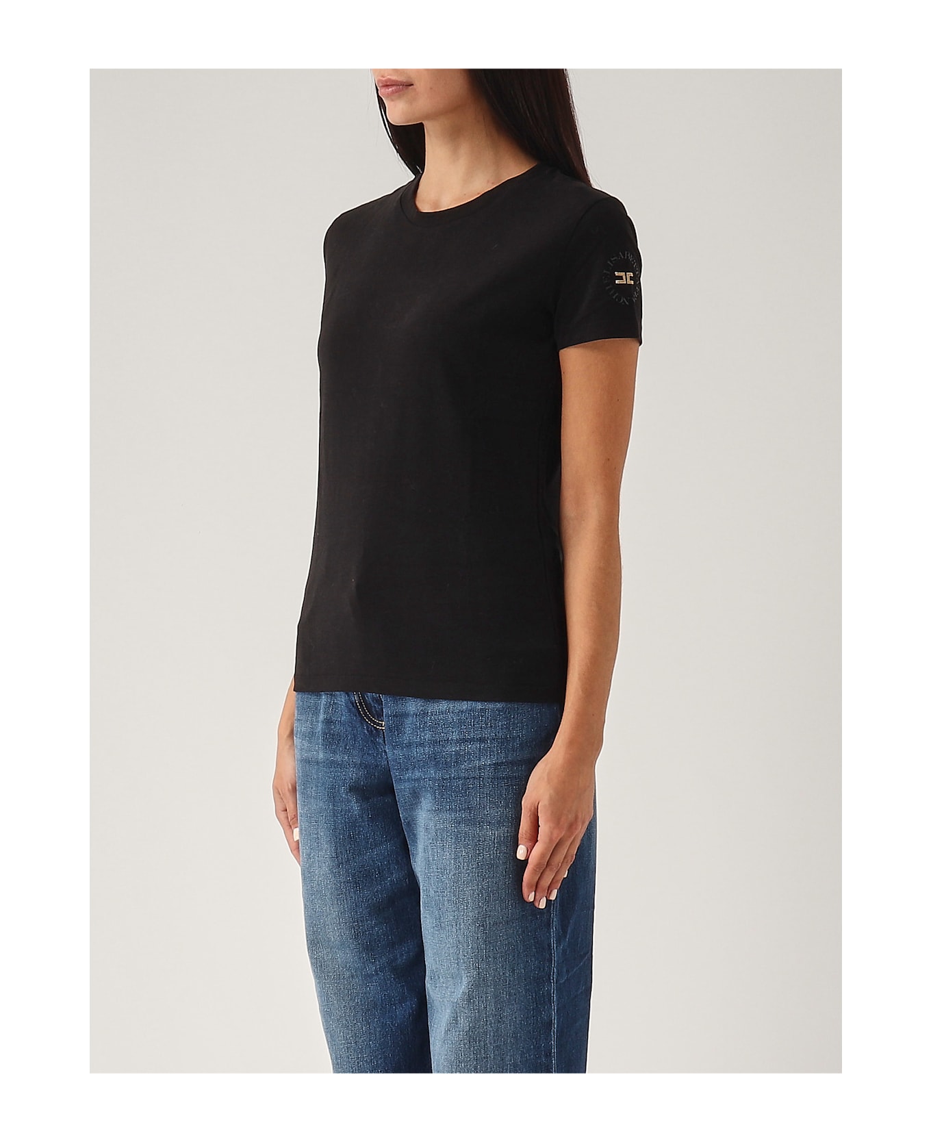 Elisabetta Franchi Cotton T-shirt - NERO