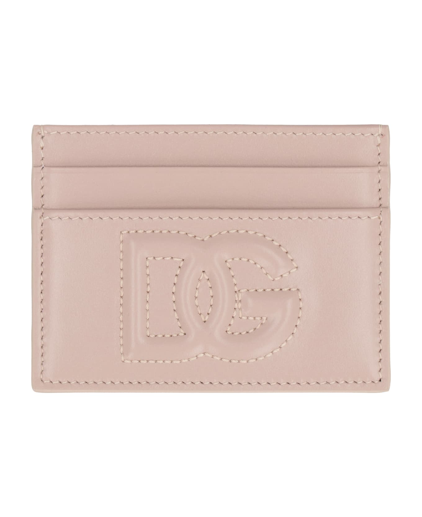 Dolce & Gabbana Logo Detail Leather Card Holder - Pale pink