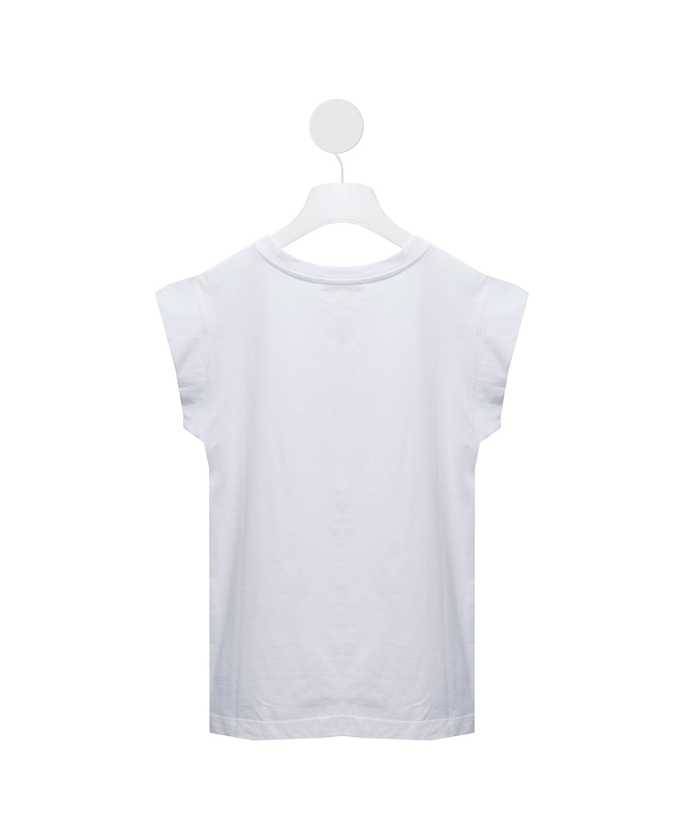 Monnalisa Kids Girl's Maxi White Cotton T-shirt With Print - White