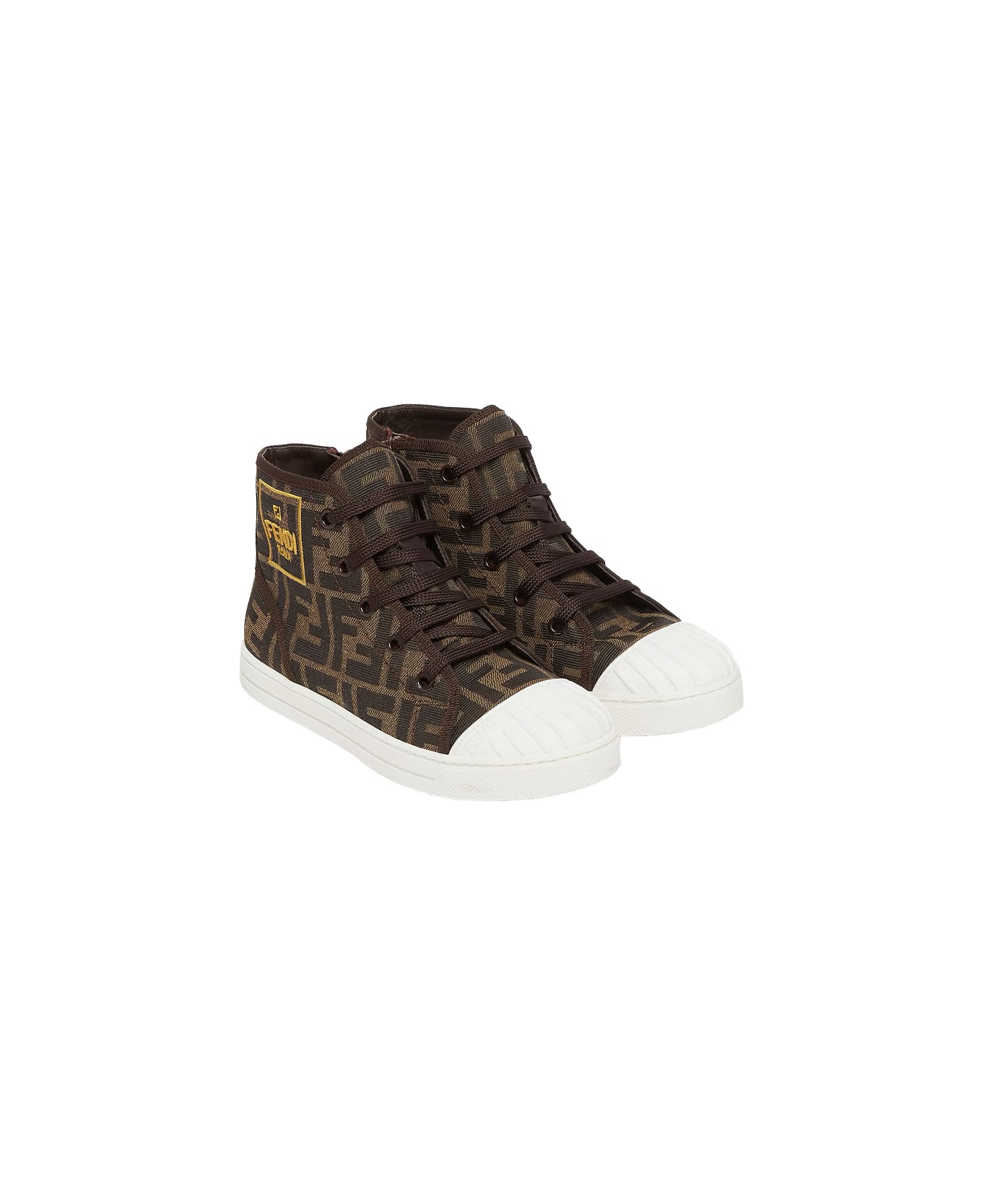 Fendi Mid-top Sneakers With All-over Ff Logo - Brown シューズ