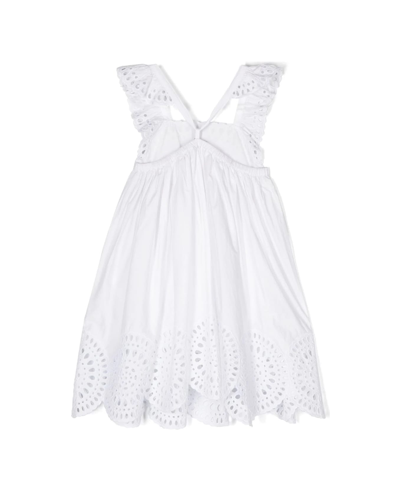 Stella McCartney Kids White Sangallo Sleeveless Dress - White