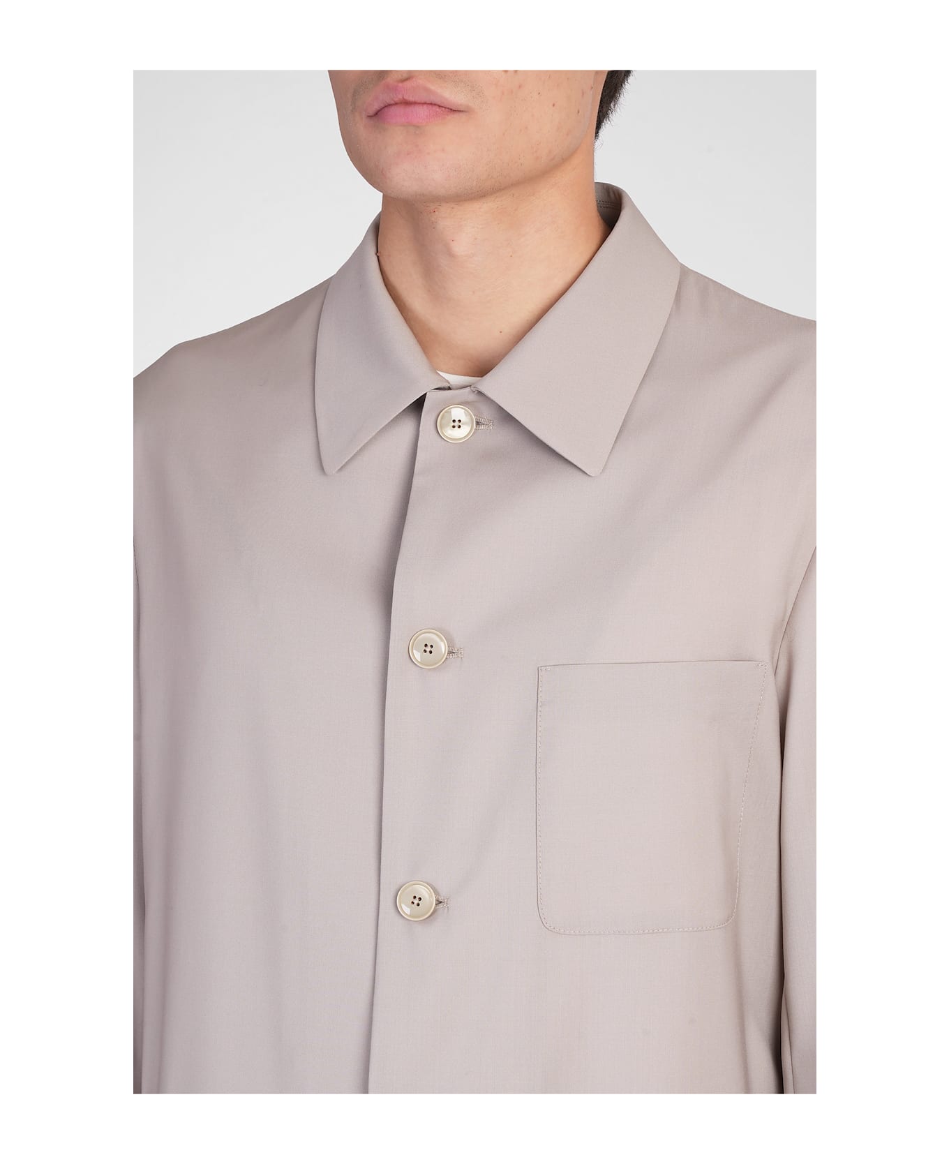 Barena Visal Shirt In Beige Wool - beige
