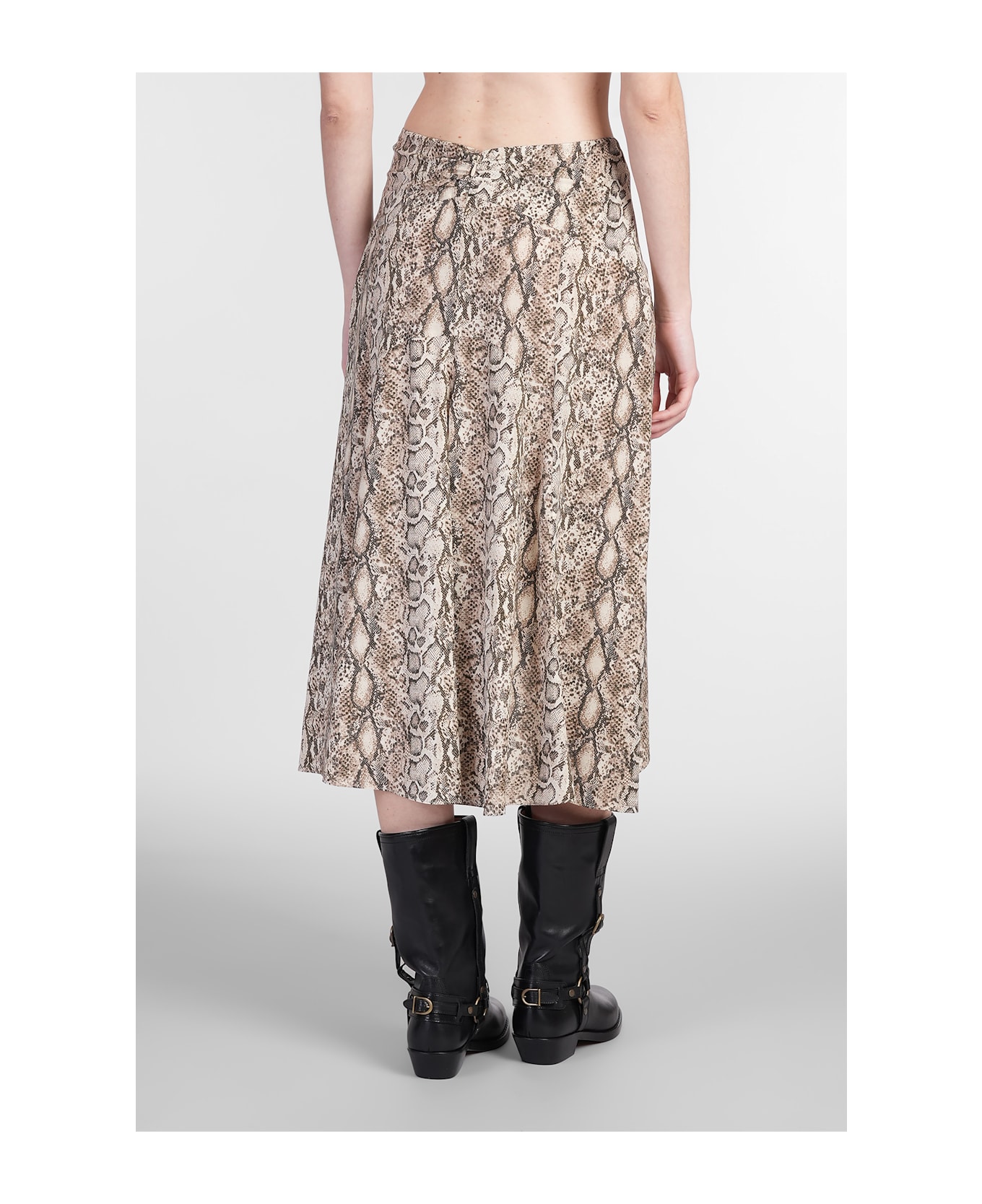 Isabel Marant Olena Skirt In Beige Silk - beige
