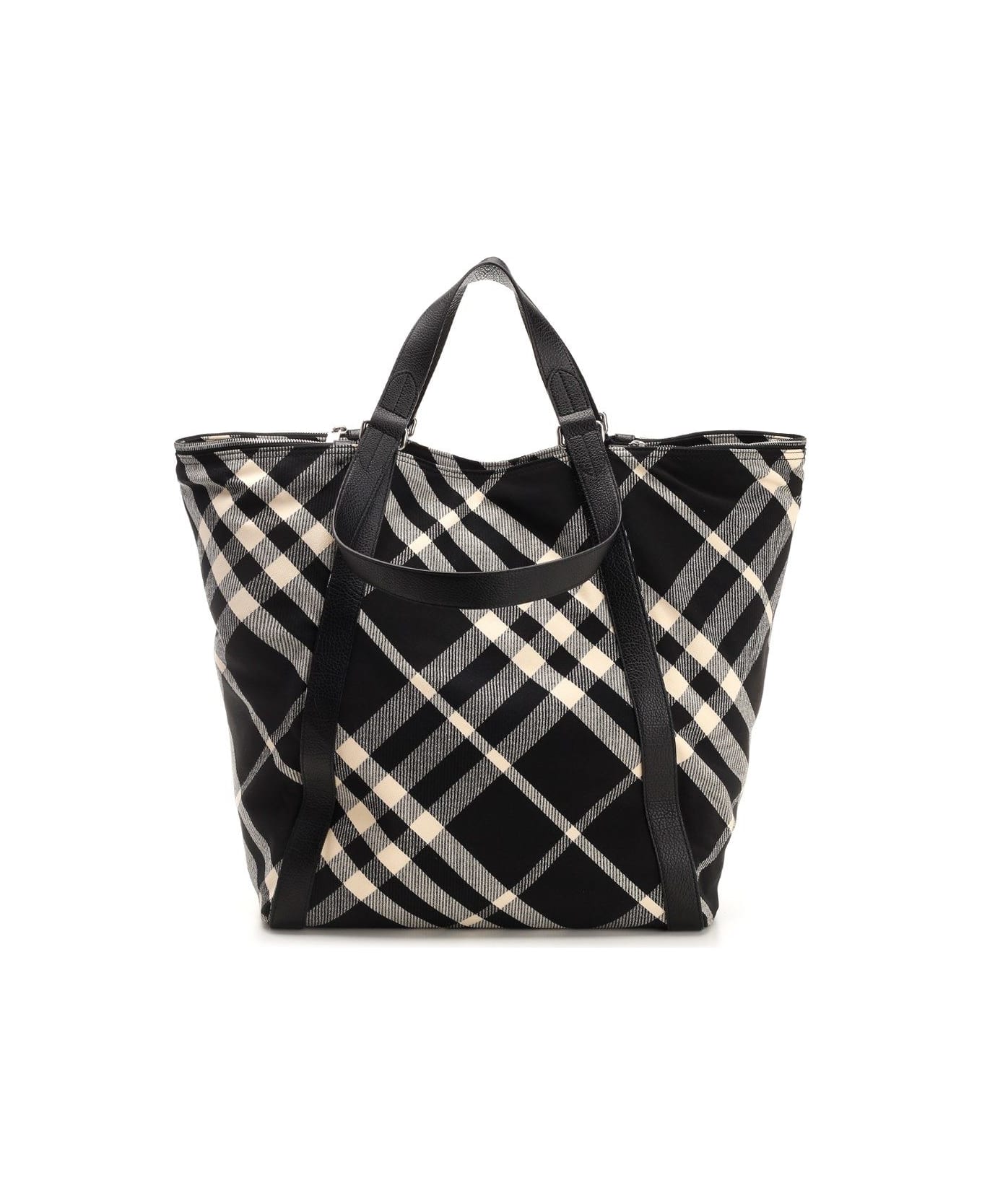 Burberry "check" Tote Bag - Black