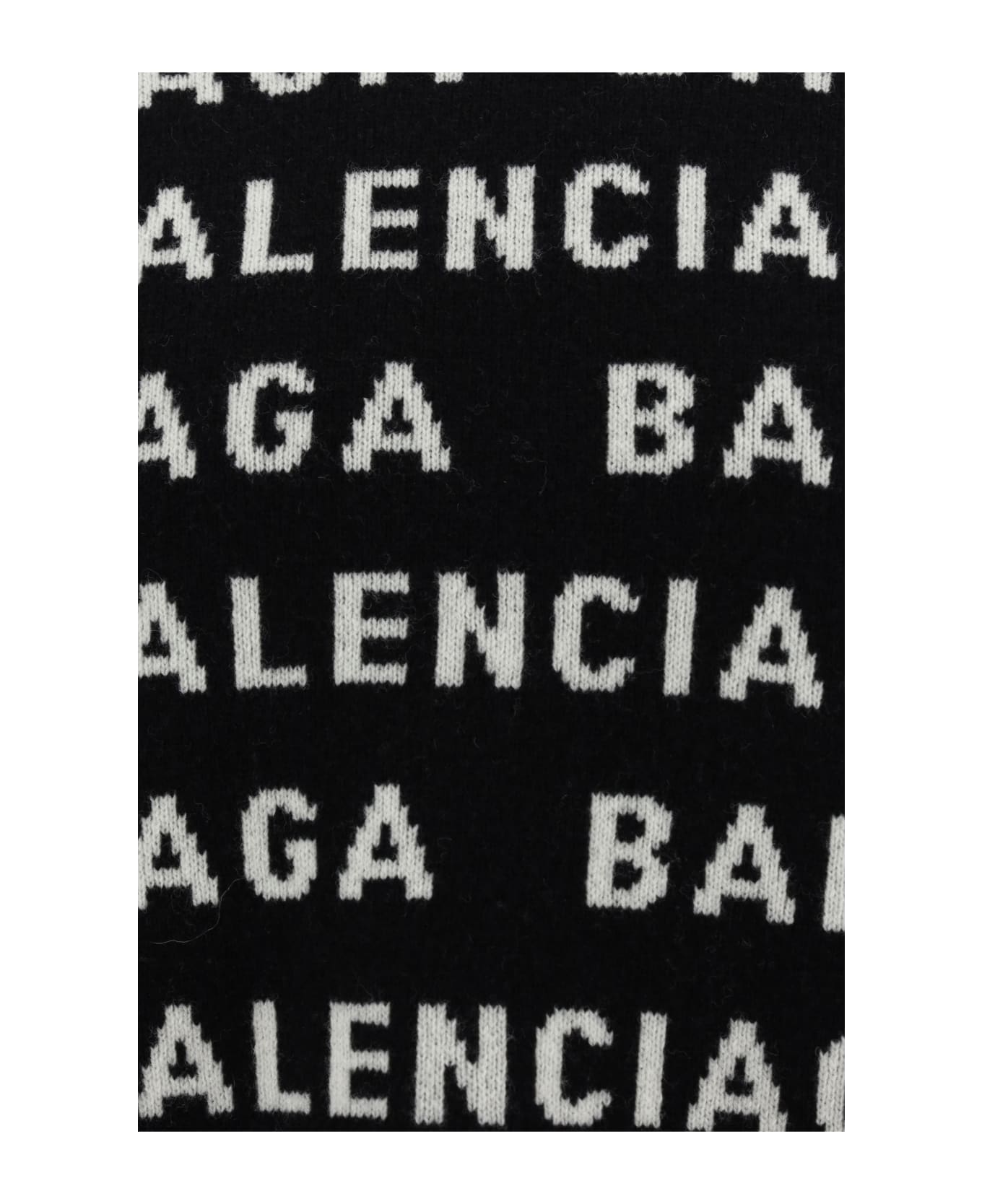 Balenciaga Allover Logo Sweater - Black ニットウェア