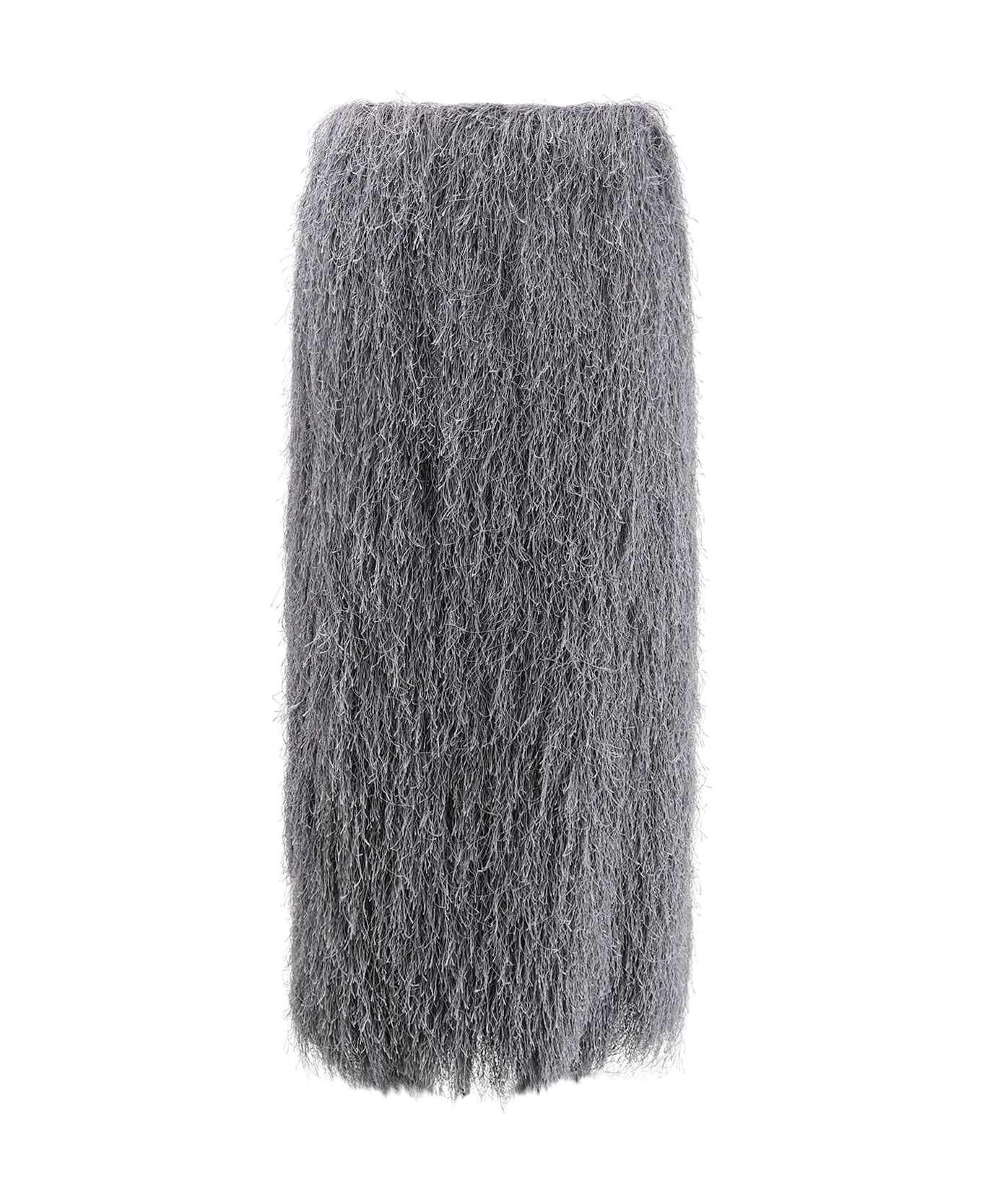 Dries Van Noten Sokna Skirt With Fringes - Grey