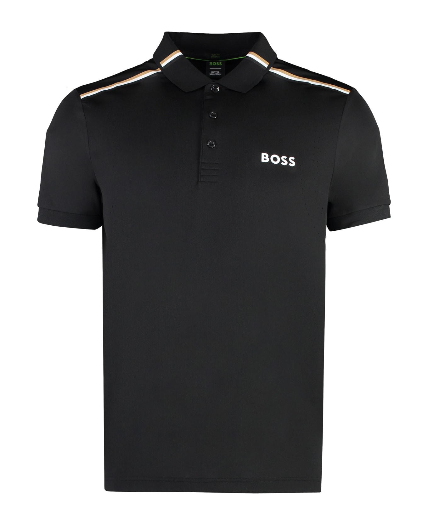 Hugo Boss Boss X Matteo Berrettini - Techno Jersey Polo Shirt - BLACK