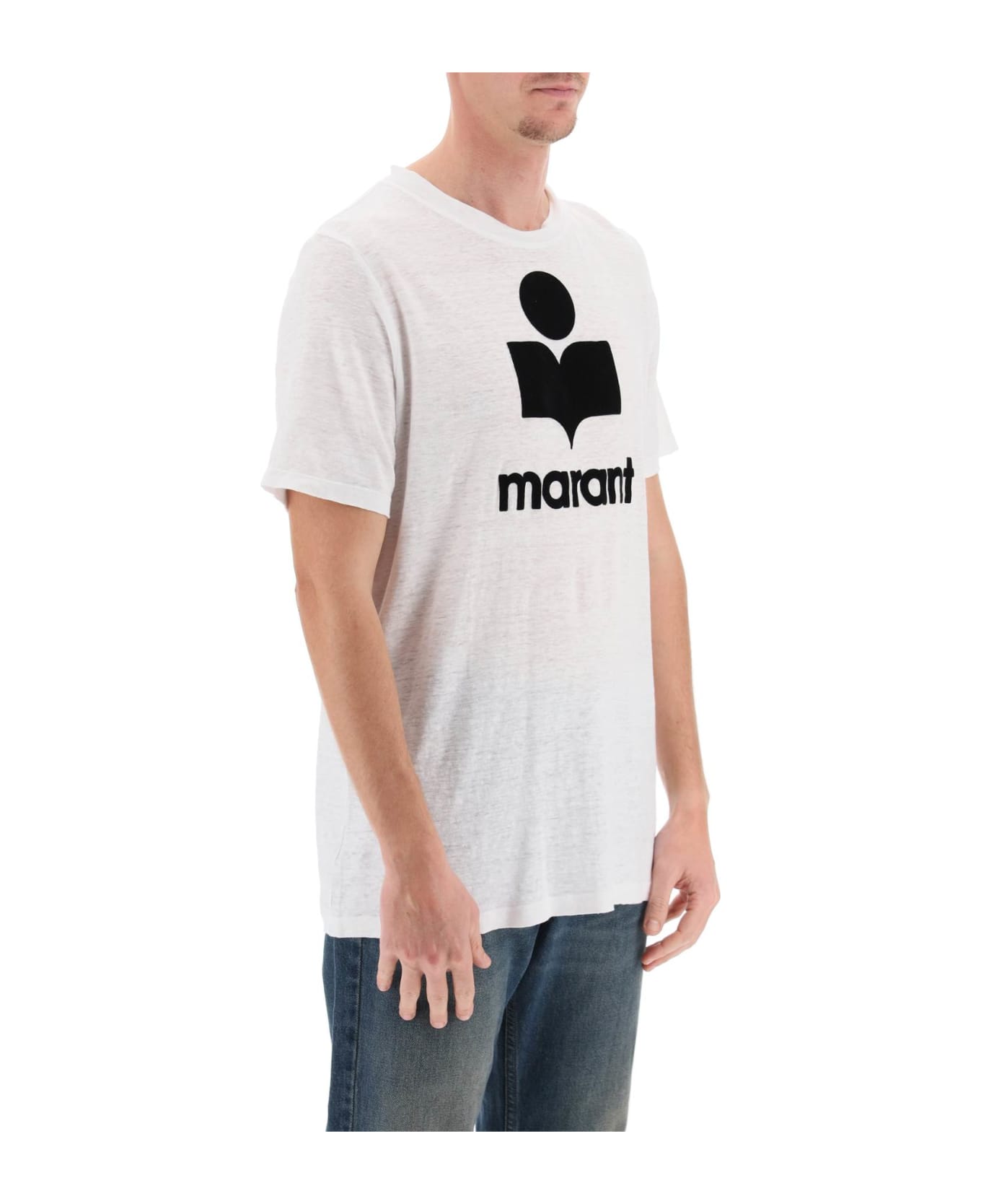 Isabel Marant Karman T-shirt With Flocked Logo - White