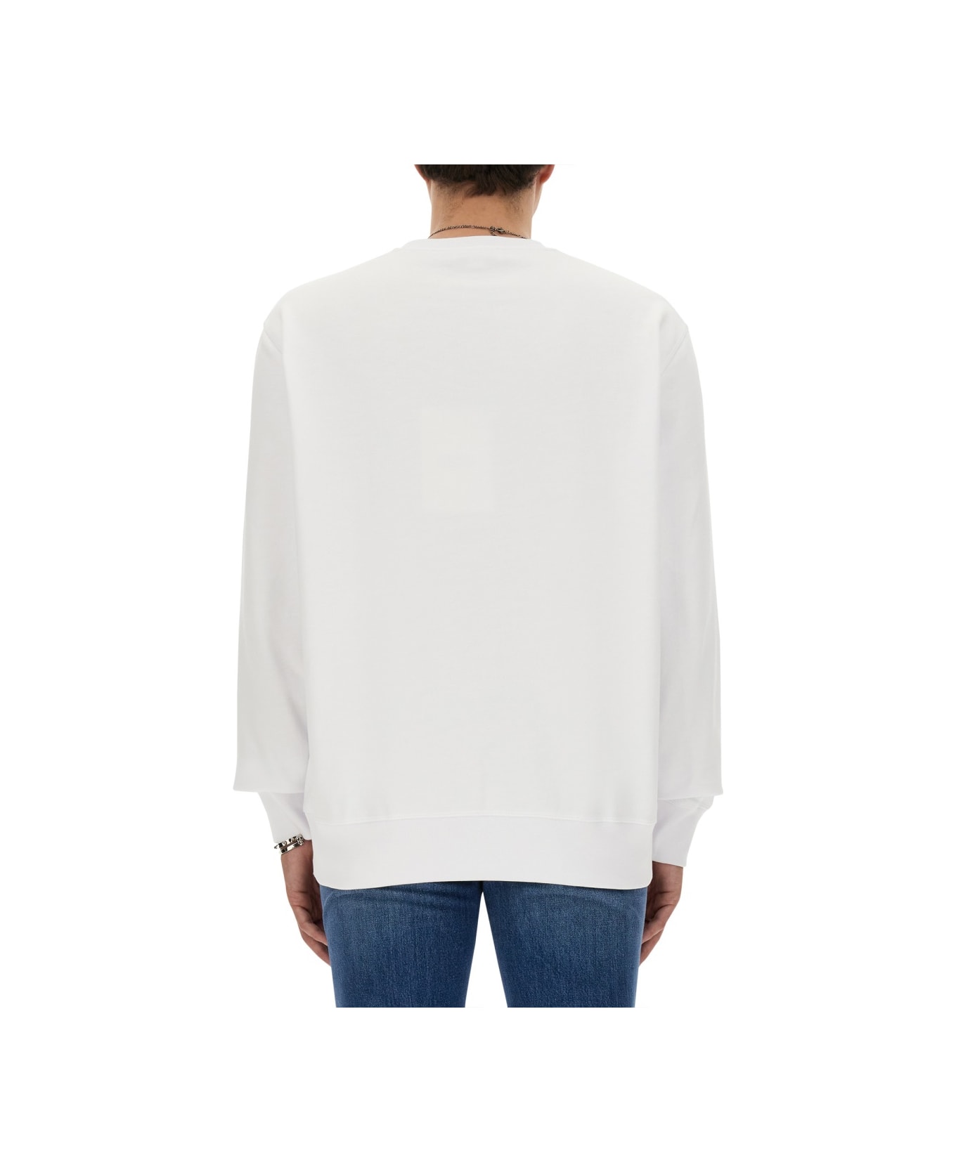 Alexander McQueen Skull Print Cotton Sweatshirt - WHITE