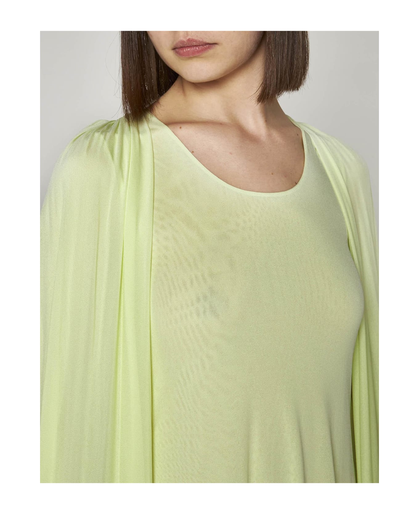 Jil Sander Viscose Cape Long Dress - Yellow