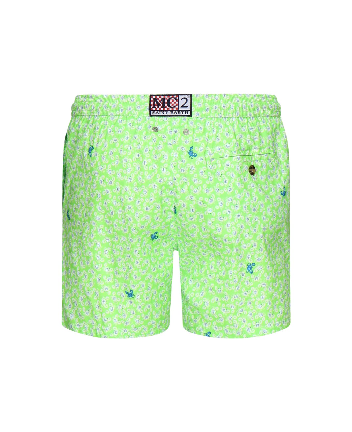 MC2 Saint Barth Swimsuit With Print - Green/Light blue/White