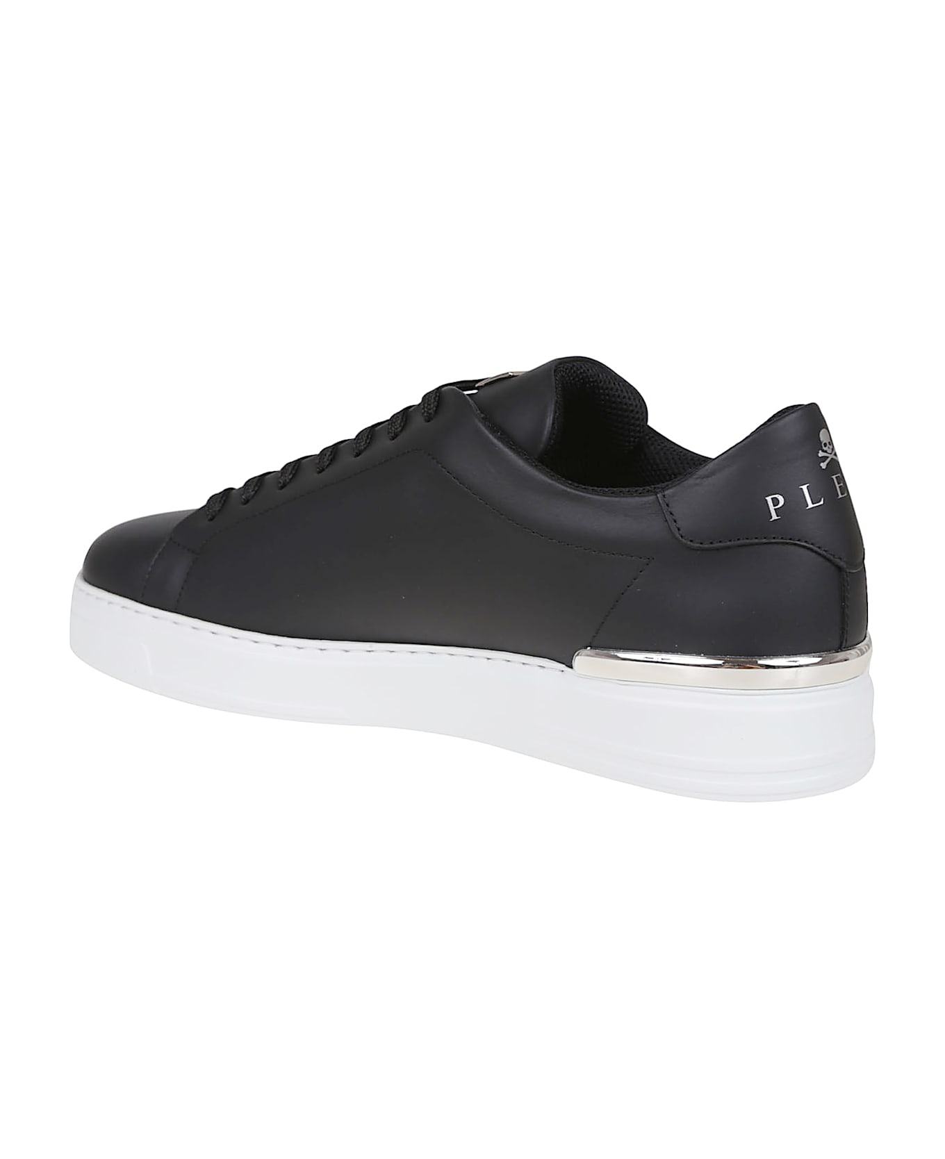 Philipp Plein Leather Lo-top Sneaker Hexagon - Black