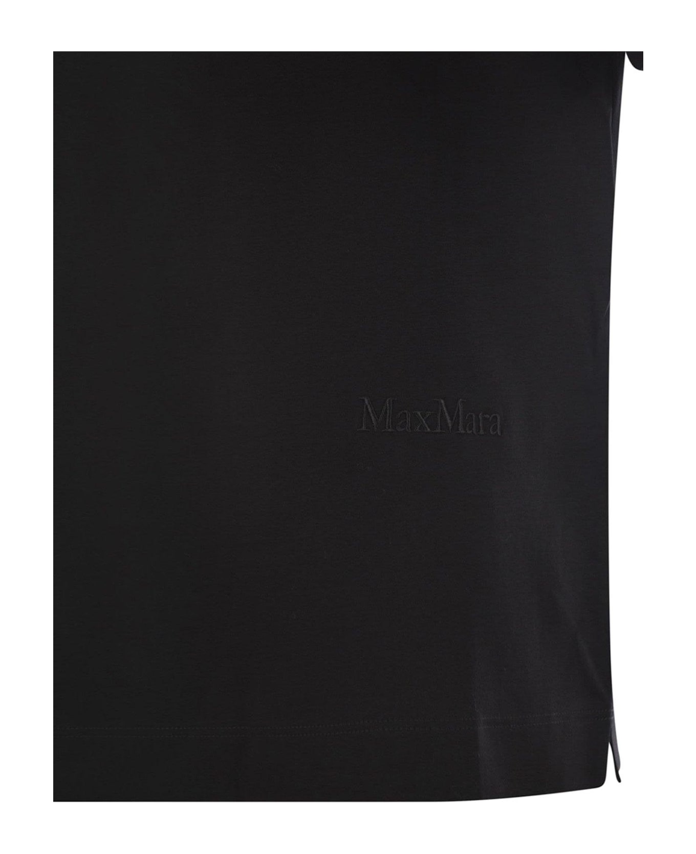 Max Mara Logo Embroidered Crewneck T-shirt - Black