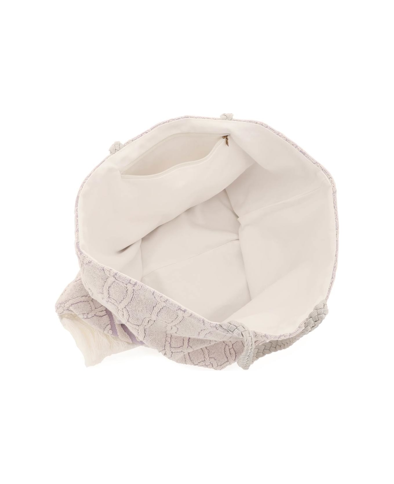 Agnona Cotton Tote Bag - MALVA (White) トートバッグ